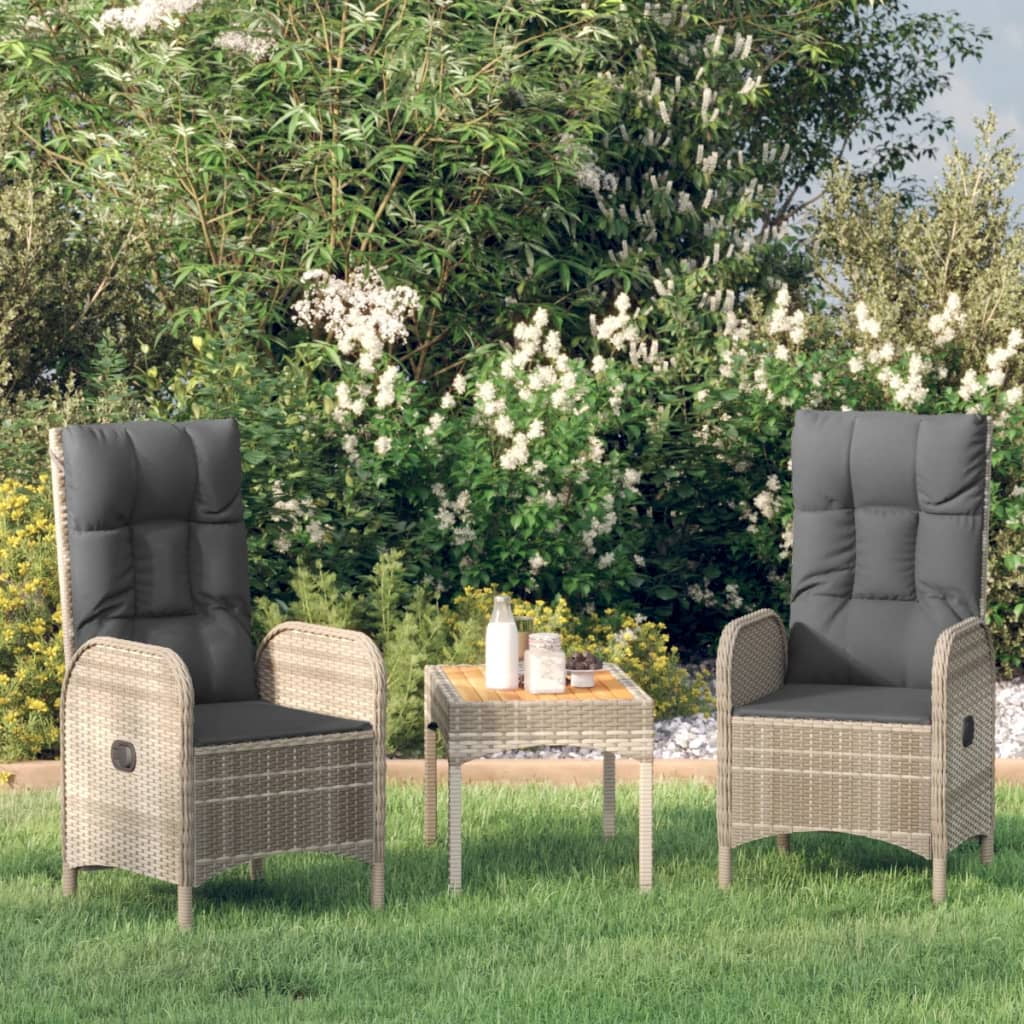 Aibecy Patio Chairs 2 pcs Poly Rattan Gray
