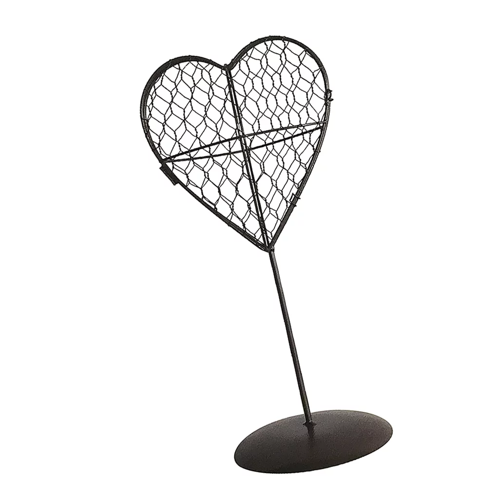 Heart Shape Iron Wire Succulent Pot Rack Wedding Garden Decor, rustic decorative freestanding metal planter for indoors, gardens, or patios