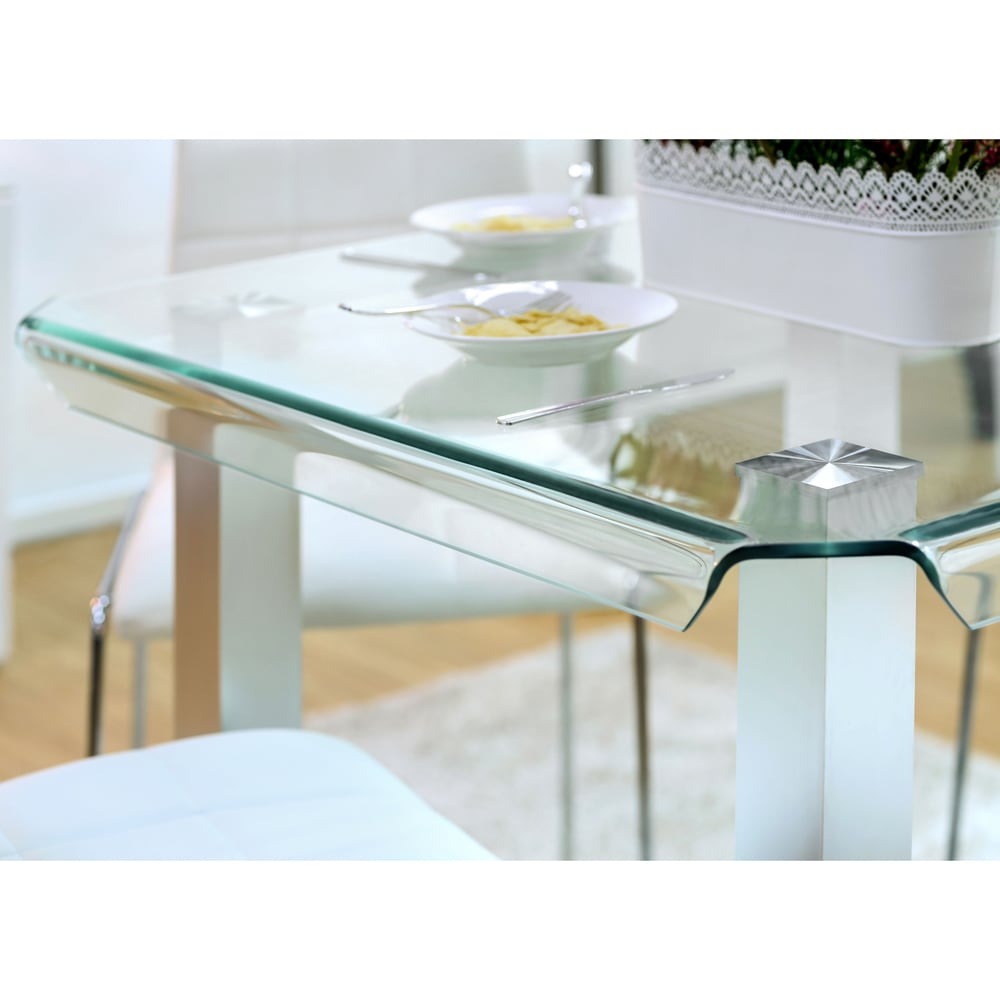 Furniture of America Sily Contemporary White Metal 5-Piece Counter Height Dining Set by