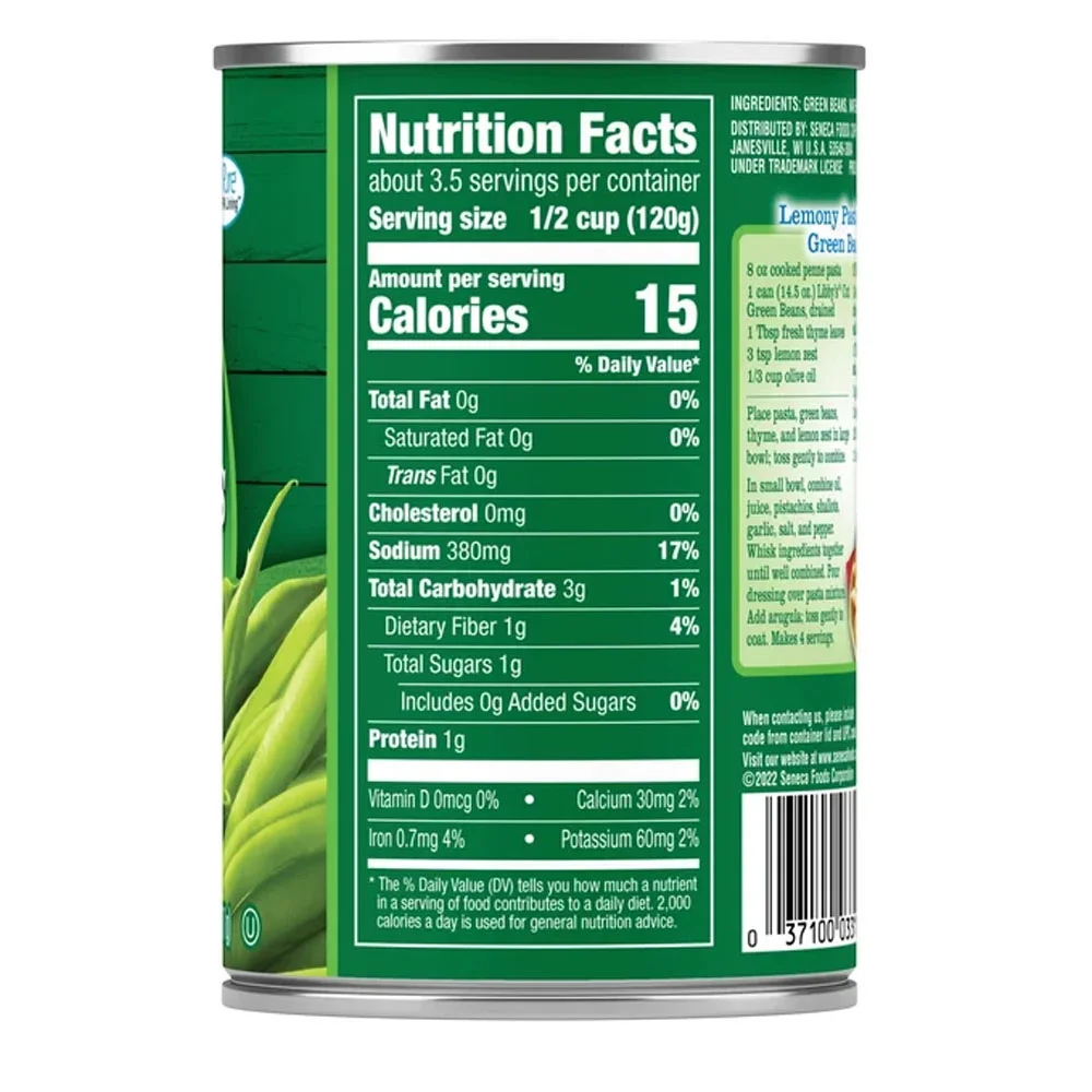 (8 Count) Libby Cut Green Beans, Canned Vegetables, 14.5 oz With Spoon