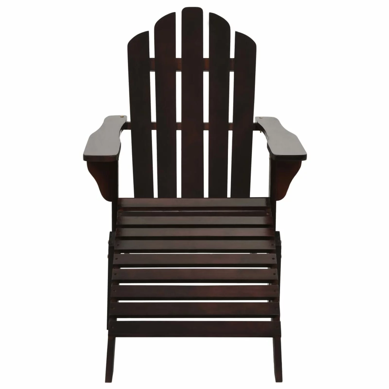 Garden Chair with Ottoman Wood Brown