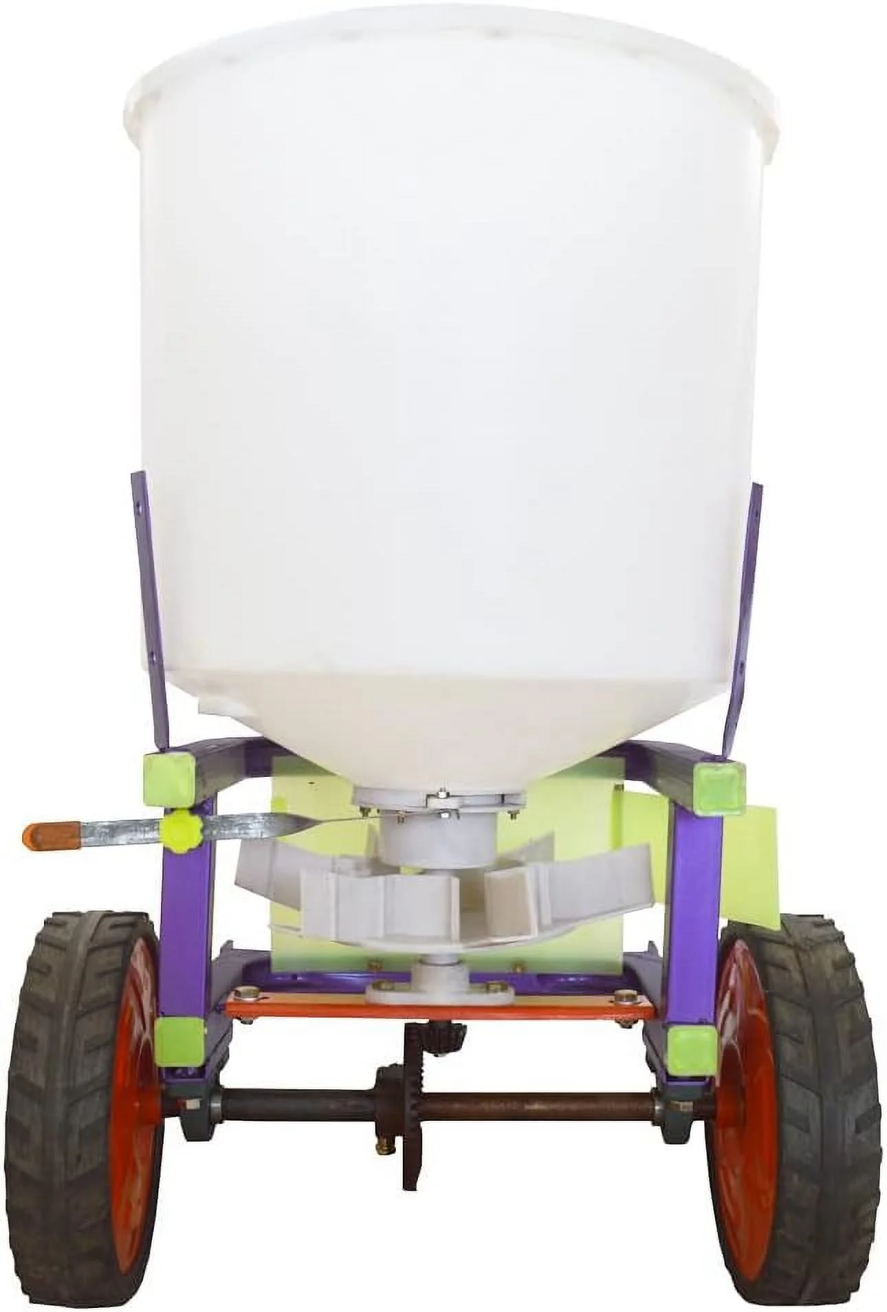 EQCOTWEA Fertilizer Spreader Broadcast Spreader Keeper Tow-Behind Rear Wheel 220LB