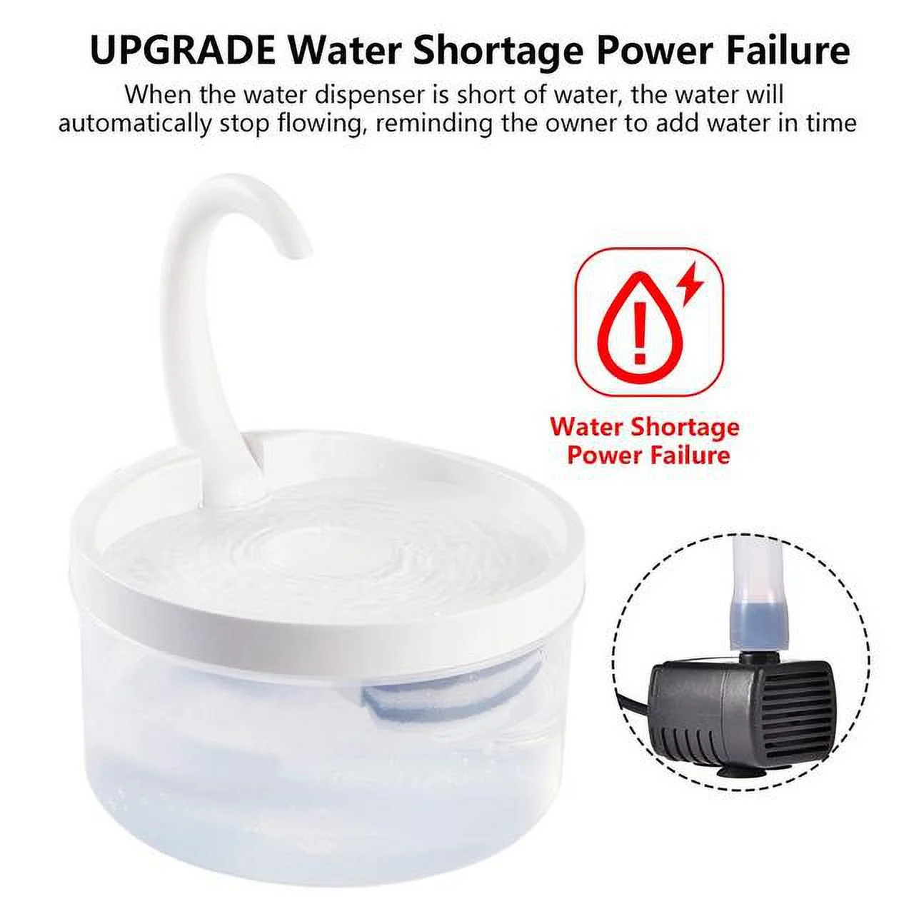 2L Automatic Pet Water Fountain With Led Light USB Electric Cat Drinking Feeder Bowl Quiet Dog Drinker Pet Dispenser