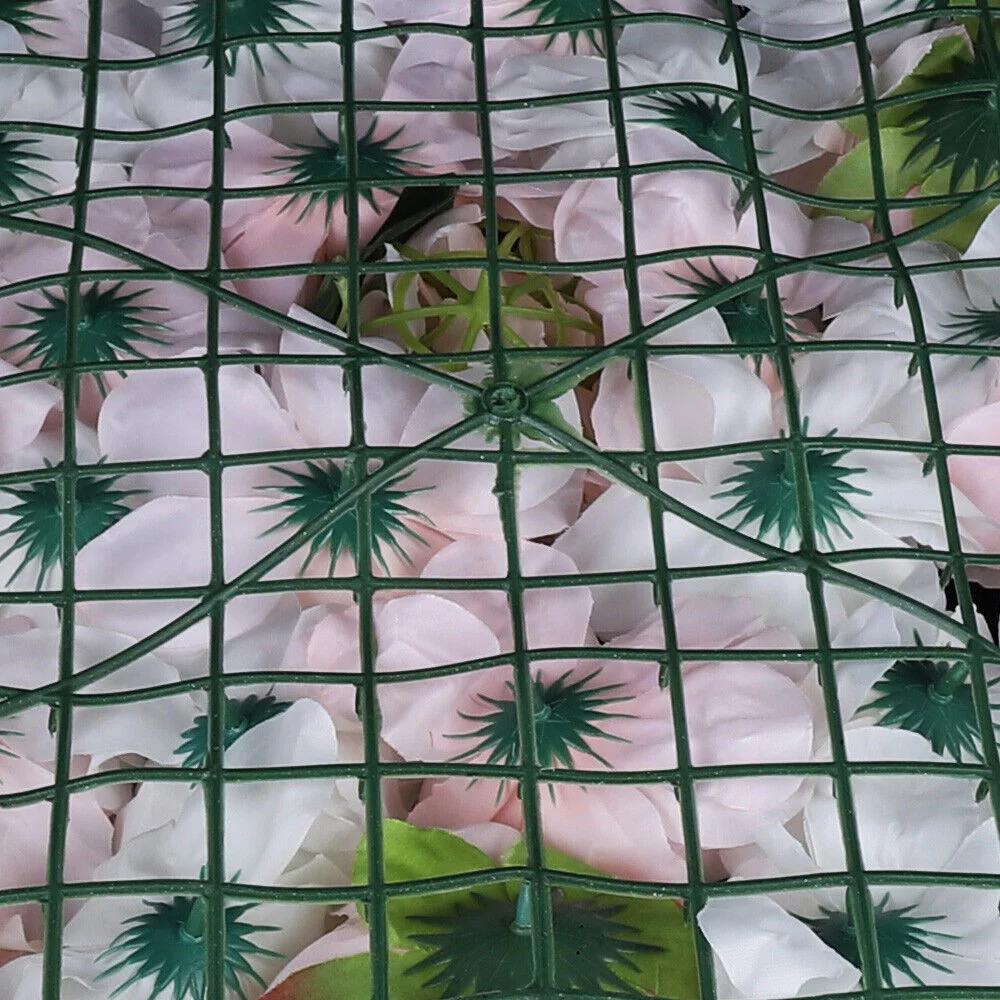 6 Pieces Artificial Flower Wall Panel Wedding Venue Rose Hydrangea Wall 60x40cm