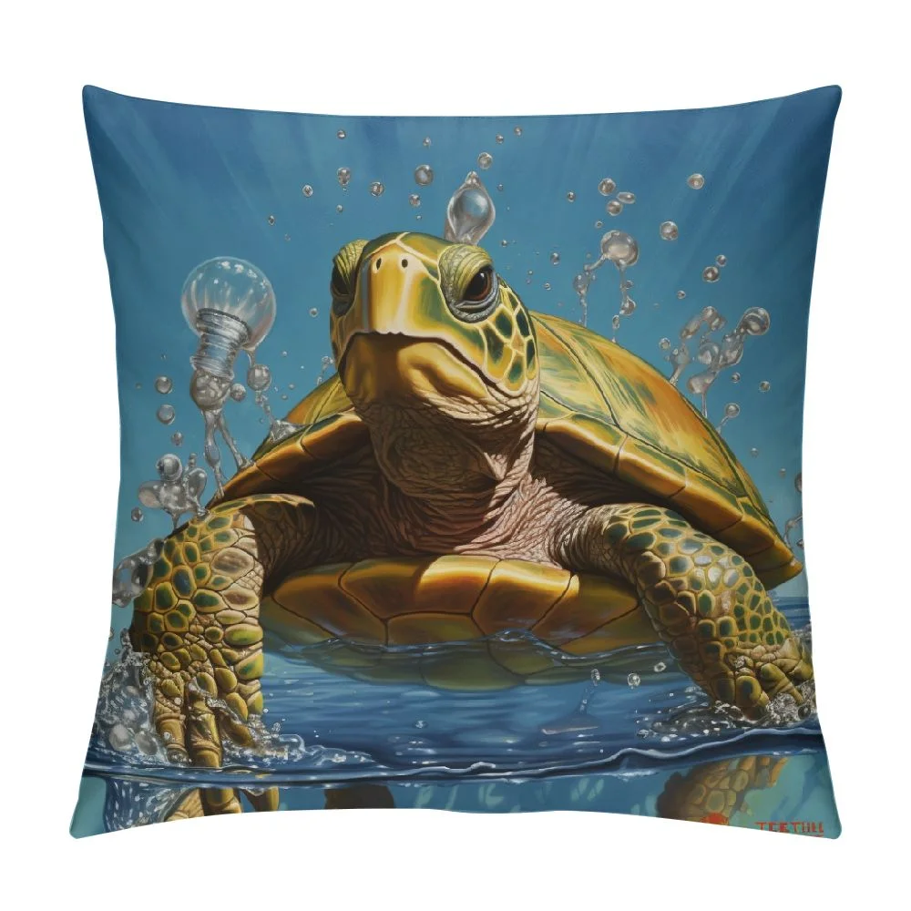 GOSMITH  Sea Turtle Throw Pillow Covers Home Decor Florida Key West Sea Animal Cushion Cover Pillow Case Sofa Couch Ocean Decorative