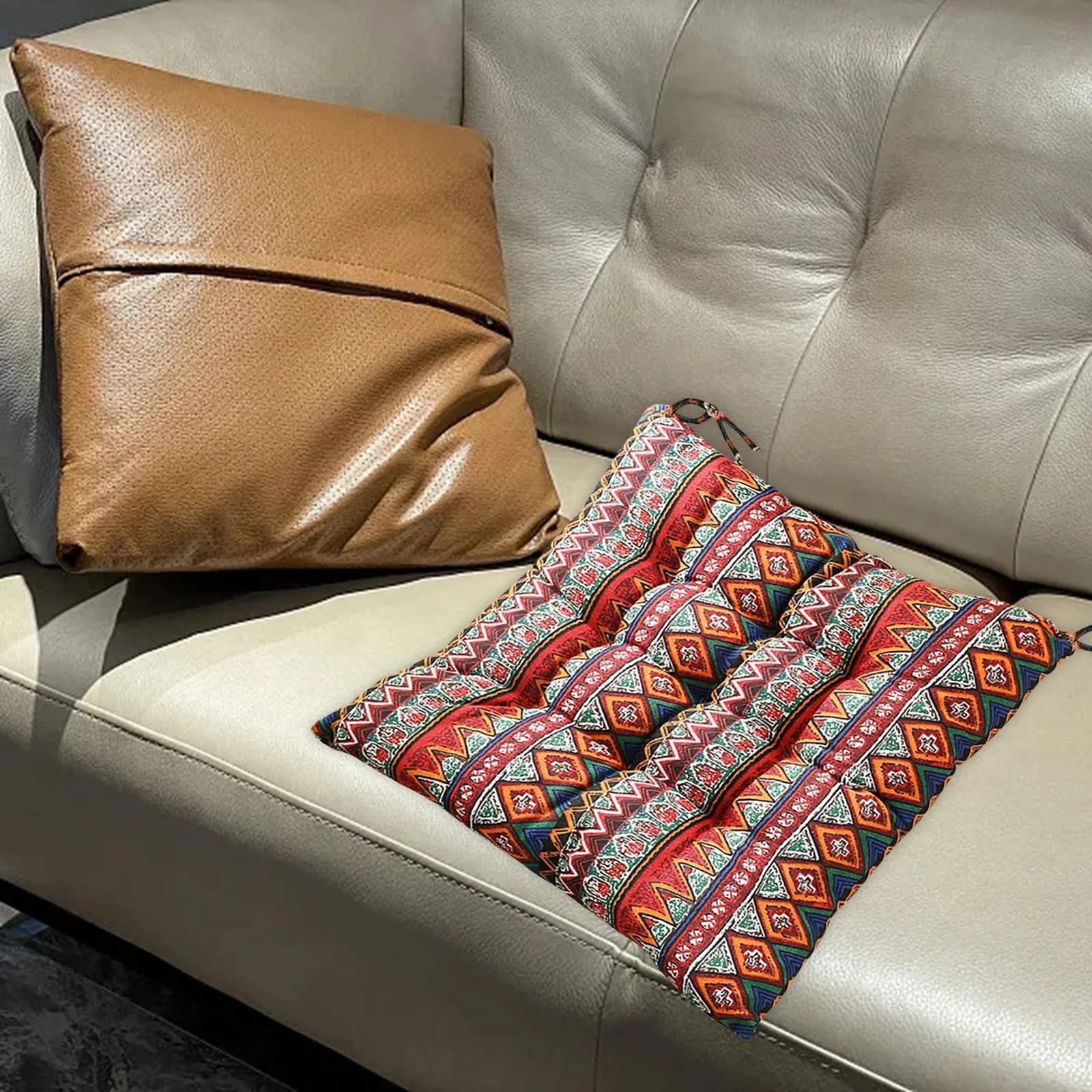 SIfdSeng Western Throw Pillows Seat Cushions Cushions Chair Cushions Seat Cushions 40X40 Cm Garden Chair Cushions Garden Seat Cushions Balcony Green Throw Pillows