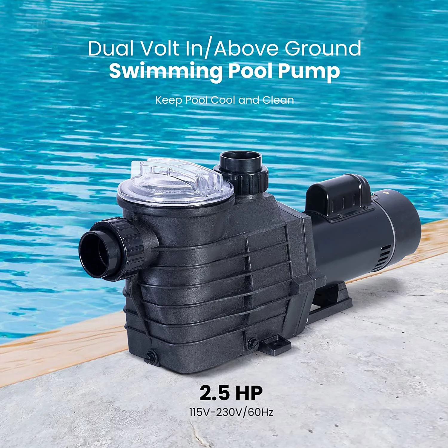 SPECSTAR 2.5 HP Powerful Self Primming Dual Voltage in/ Above Ground Swimming Pool Pumps 1.5
