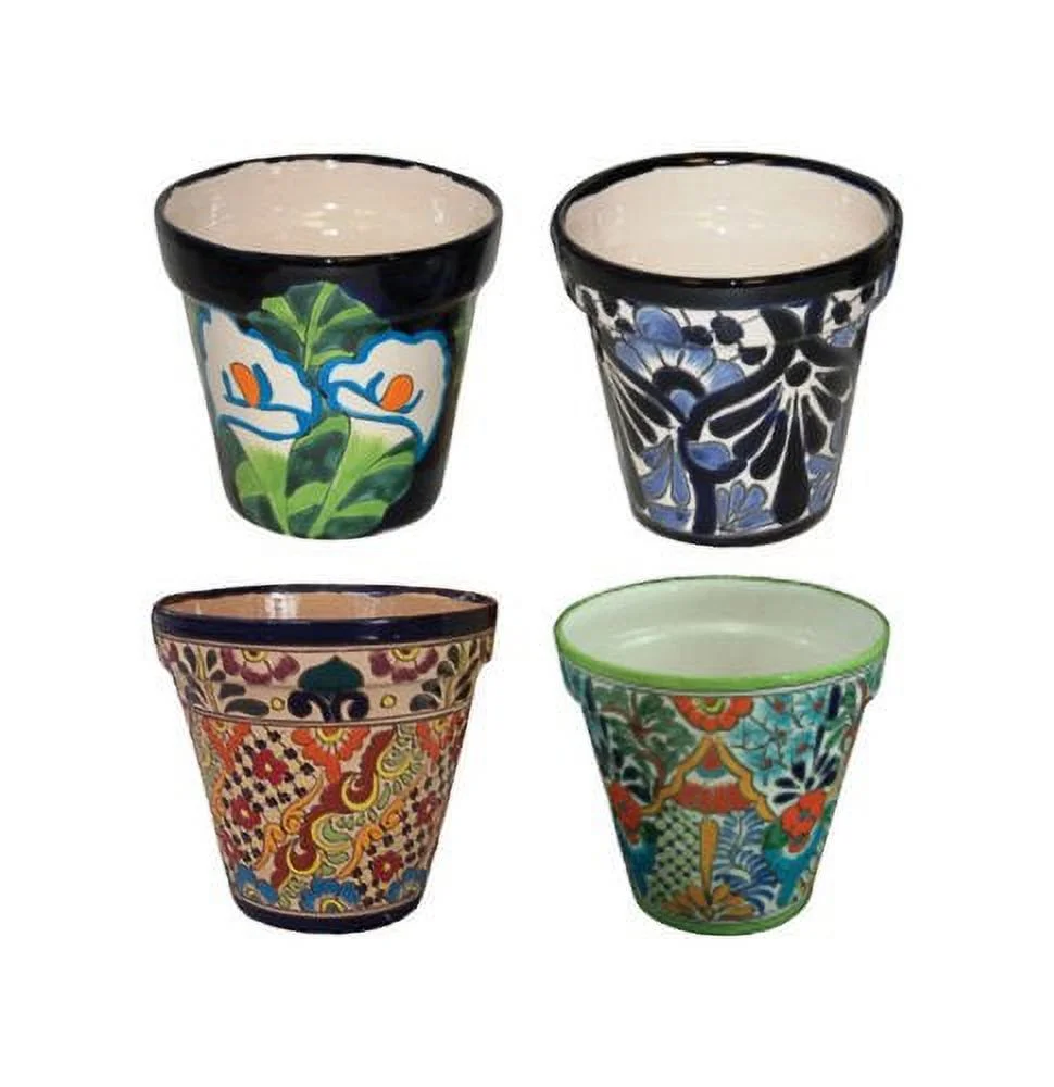 Multicolor Ceramic Talavera Planter 5.5 in. H4