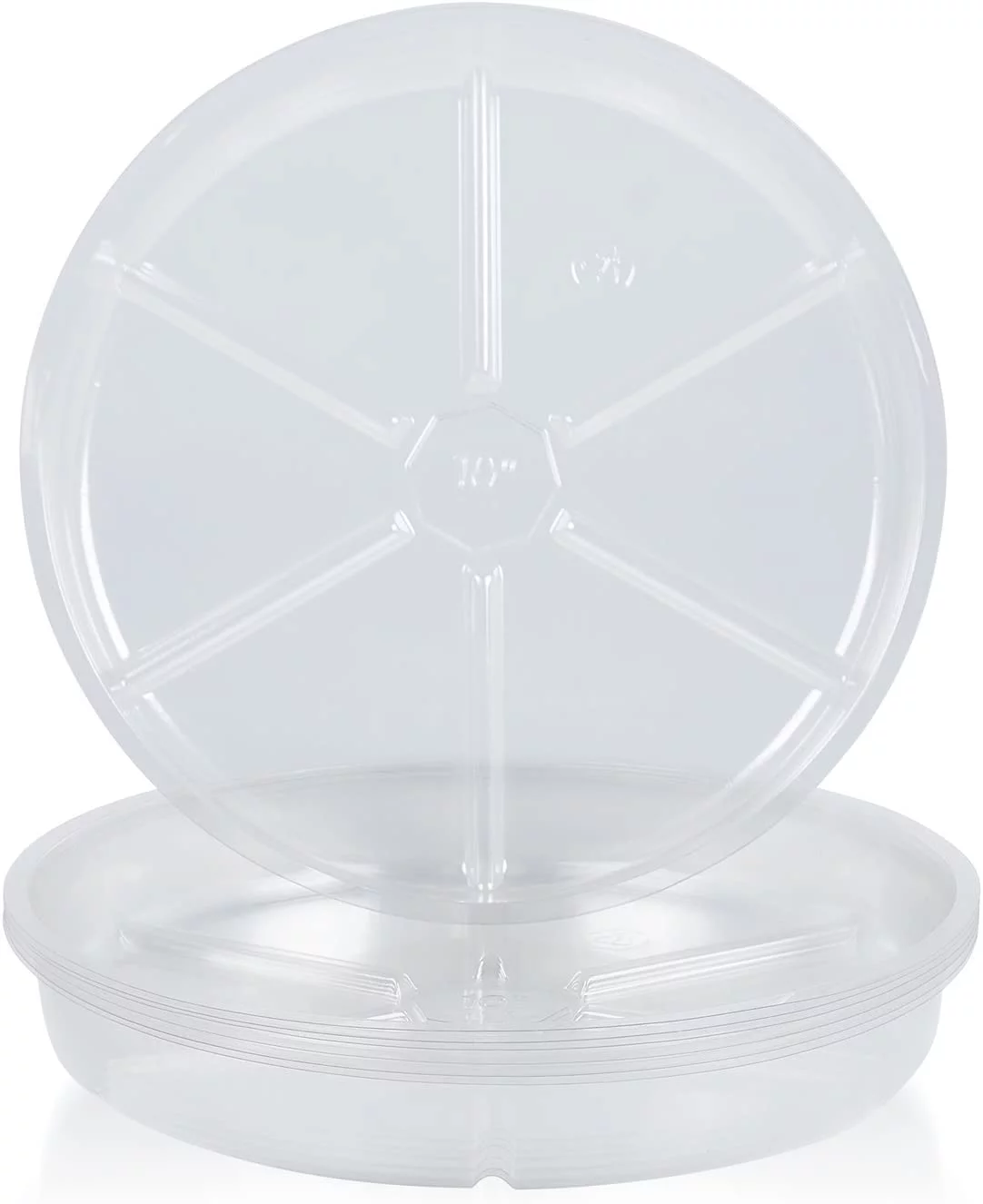 OAKBAY 10 Pieces of 6 Inch Clear Plastic Plant Saucer Drip Trays for pots (6