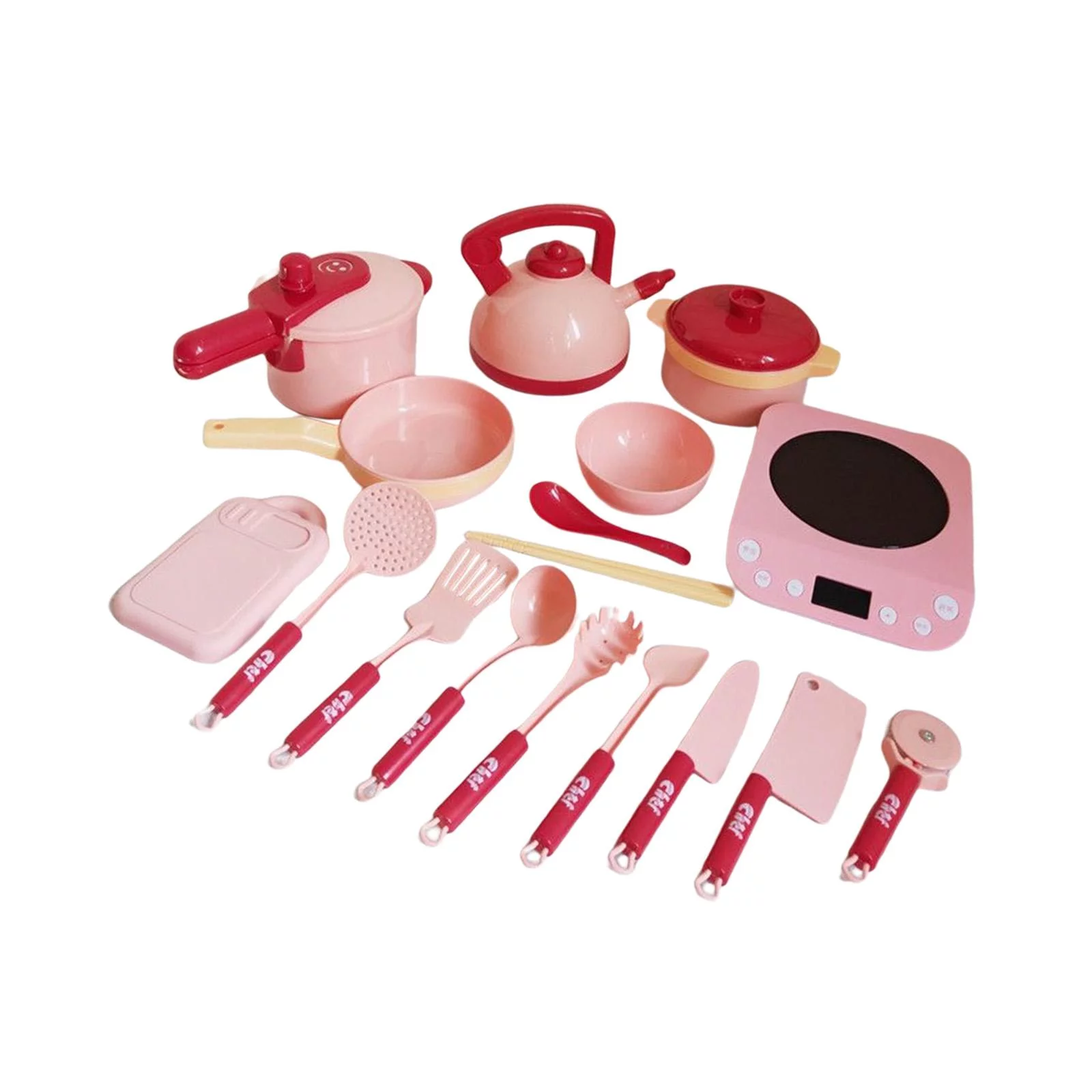 17Pcs Kitchen Accessories Playset, Utensils Cooking Toys with Pots and Pans, Montessori Cookware Appliance for Kids