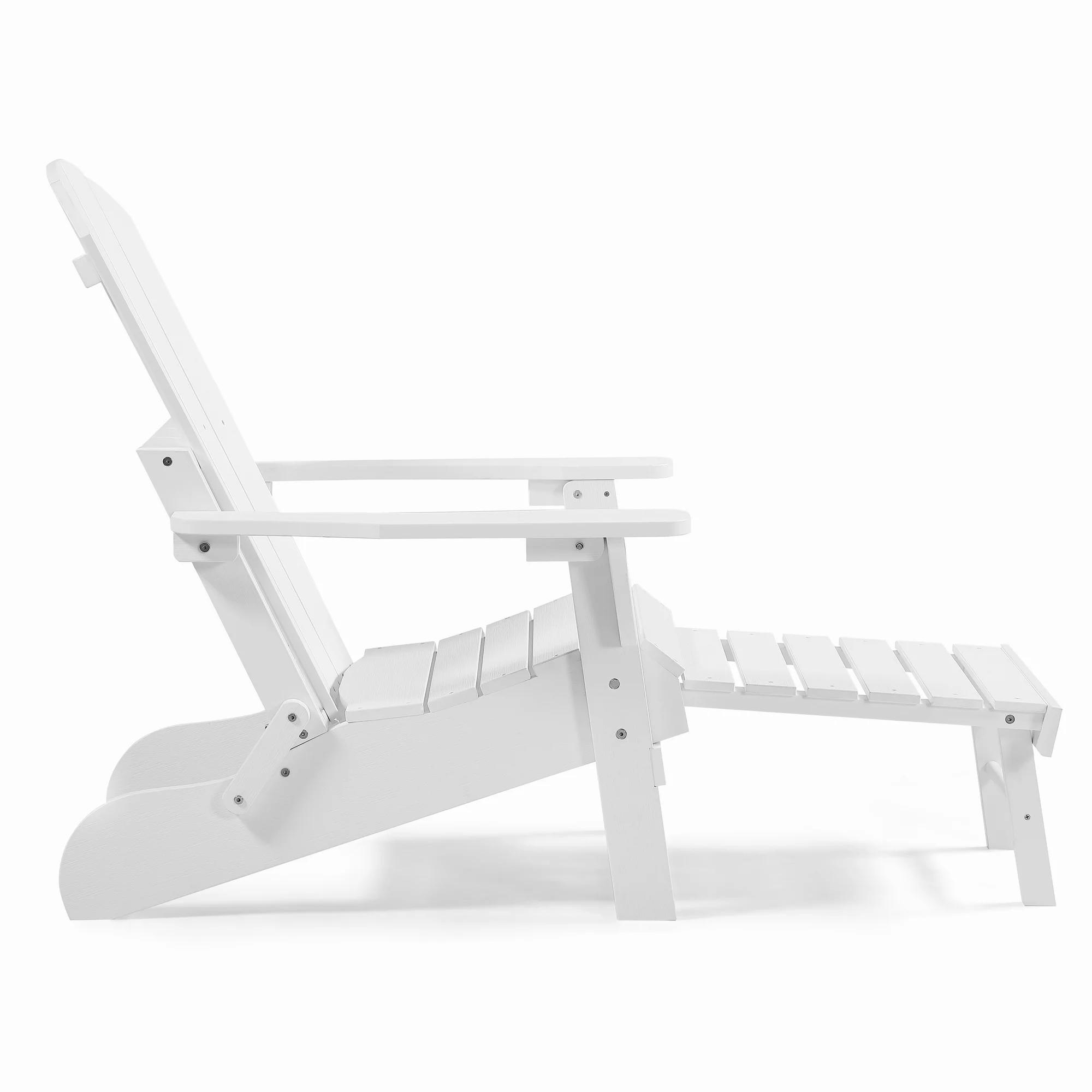 Hurley Stanton Prior Plastic/Resin Folding Adirondack Chair with Ottoman (Set of 2) (White)