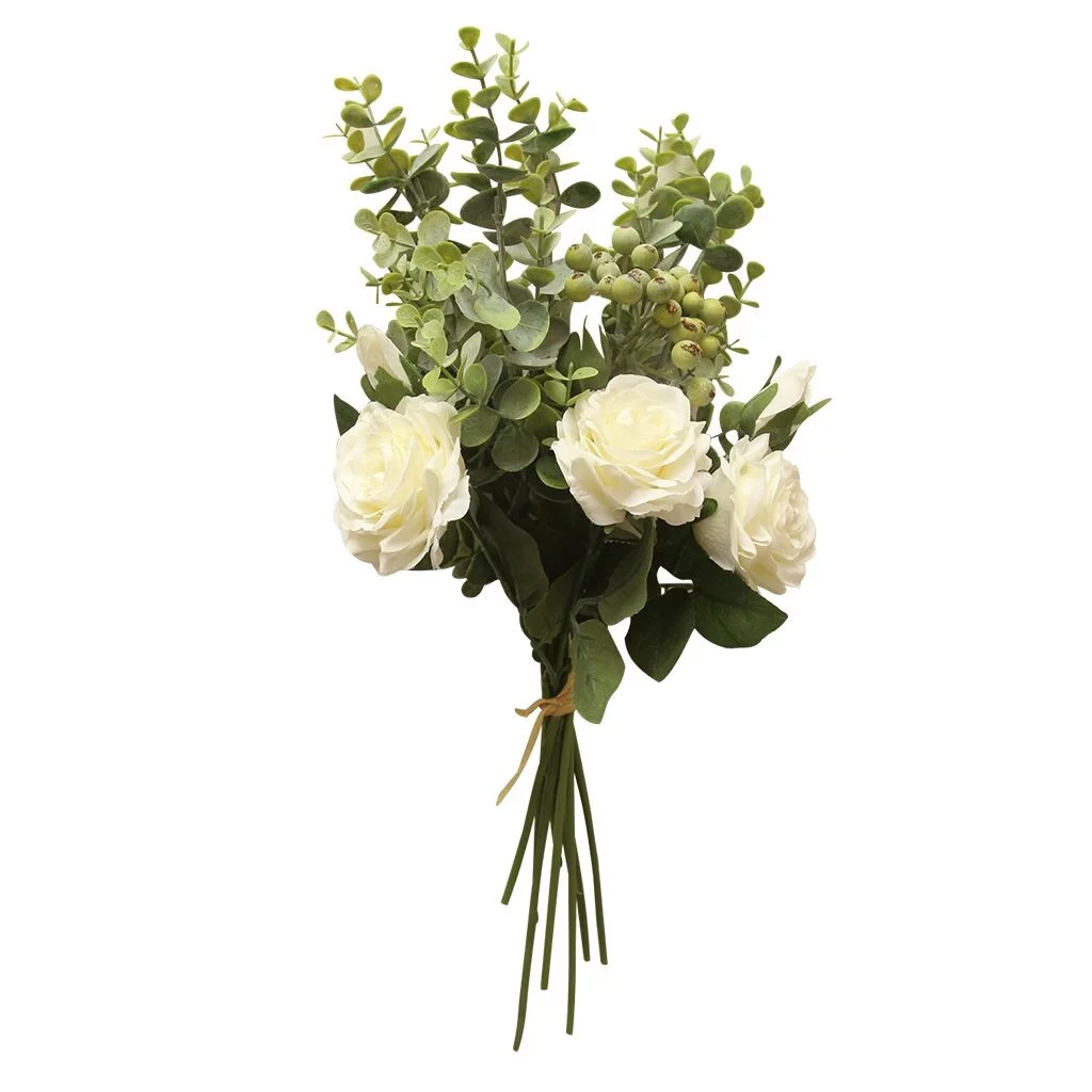 Yeetfub Faux Flowers for Outdoors Range Rose Hydrangea Flowers Bouquet Bunch Home Wedding Party Gift Deco for Window Garden Office Patio Planter Pathway Front Porch