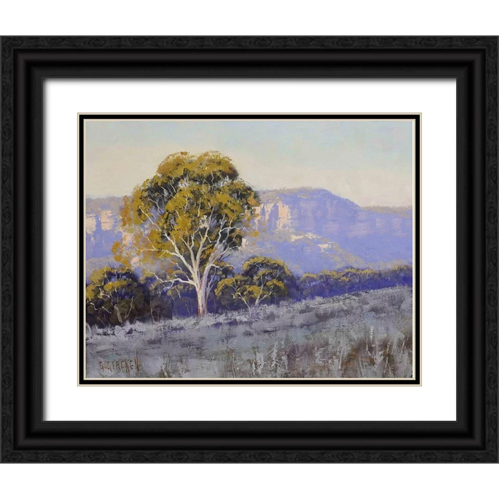 Gercken, Graham 32x26 Black Ornate Wood Framed with Double Matting Museum Art Print Titled - Mountain Gum Trees