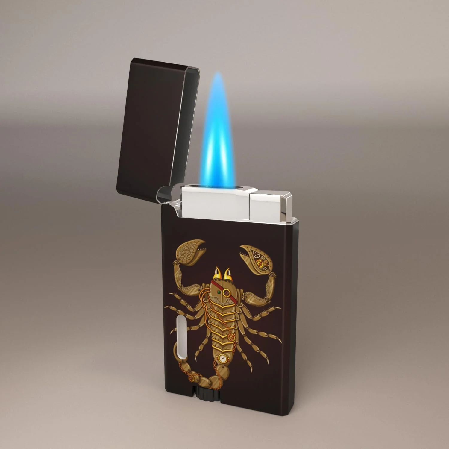 ZORMAN Abstract Scorpion Metal Butane Torch Lighter,Jet Flame Cool Windproof Lighters,Jet Torch Adjustable,Refillable Butane Lighter,Kitchen BBQ Candles