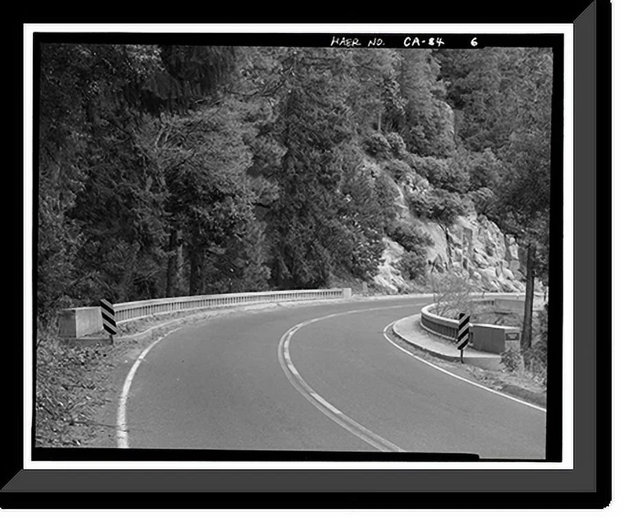 Historic Framed Print, Tamarack Creek Bridge, Spanning Tamarack Creek on New Big Oak Flat Road, Yosemite Village, Mariposa County, CA - 6, 17-7/8