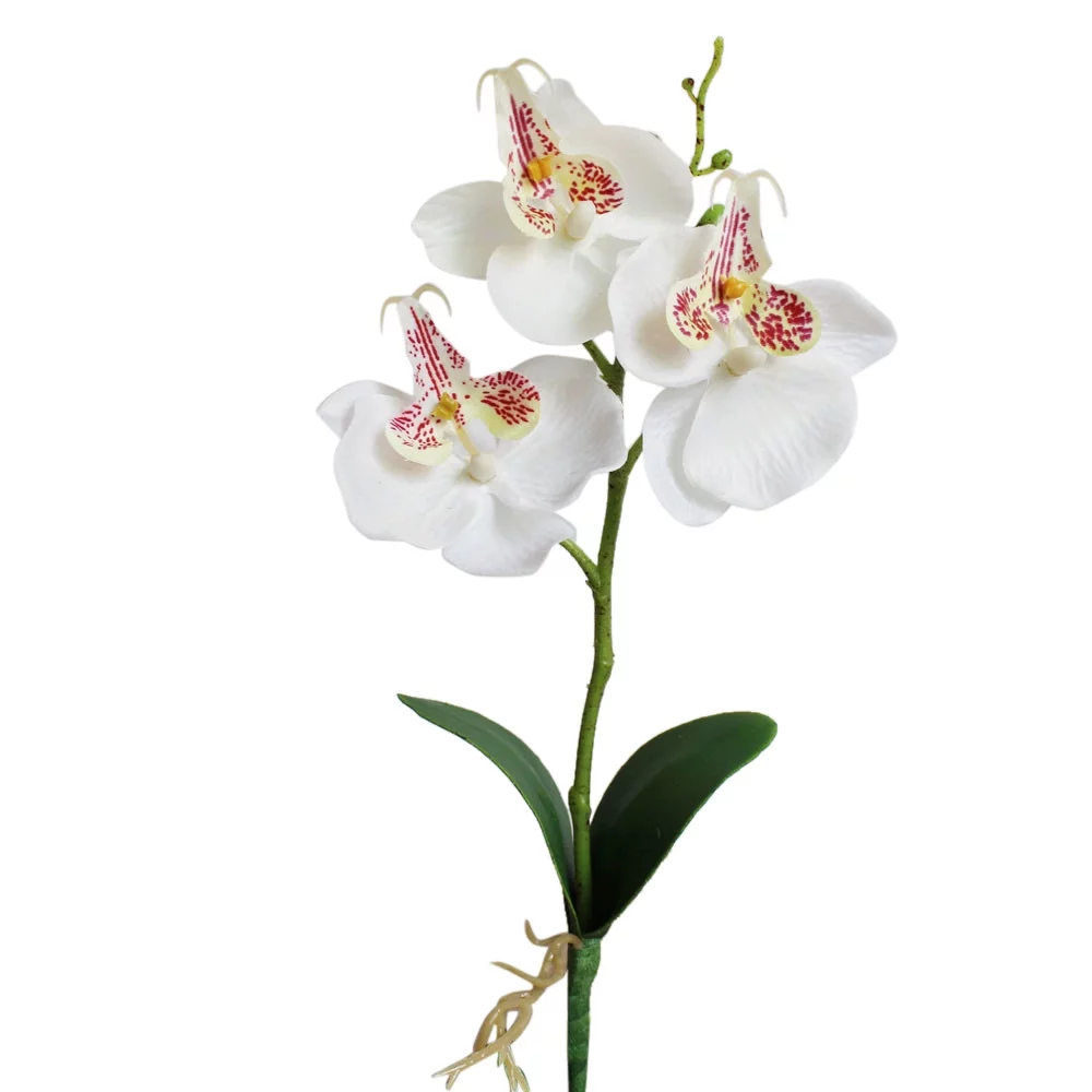 Yeetfub Fake Flowers Silk Flowers Triple Head Artificial Butterfly Orchid Silk Flower Home Wedding Decor for Window Garden Office Patio Planter Pathway Front Porch
