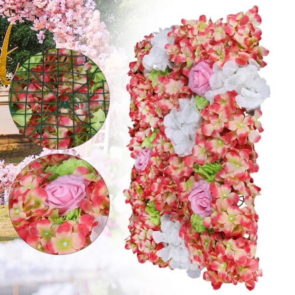 6 Pack Artificial Fake Flower Hydrangea Wall Panel Banquet Wedding Backdrop Wall