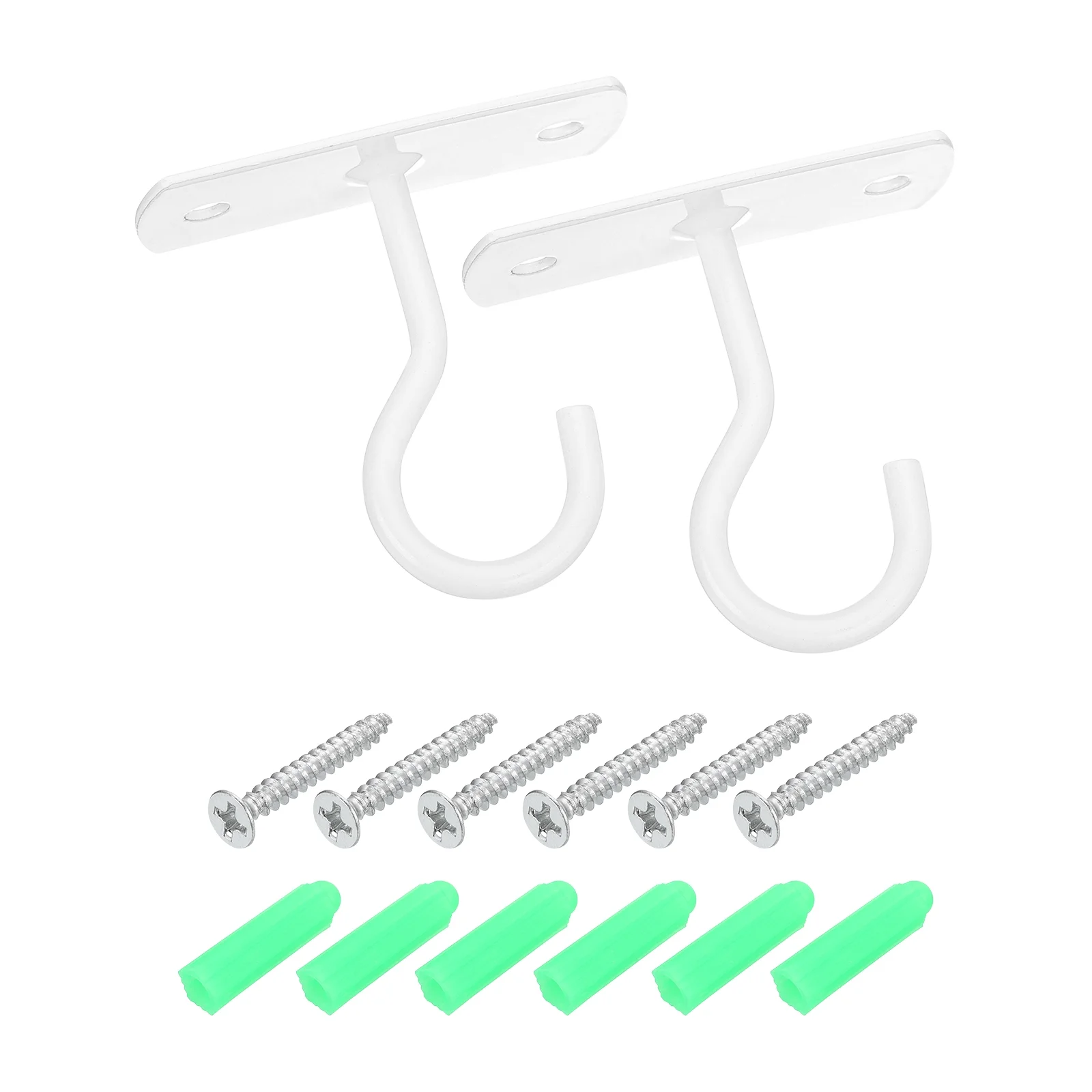 Ceiling Hooks for Hanging Plants, 2 Pack 2.5 Inch - Metal Plant Hanger, Wall Mount Hanging Basket Hooks (White)