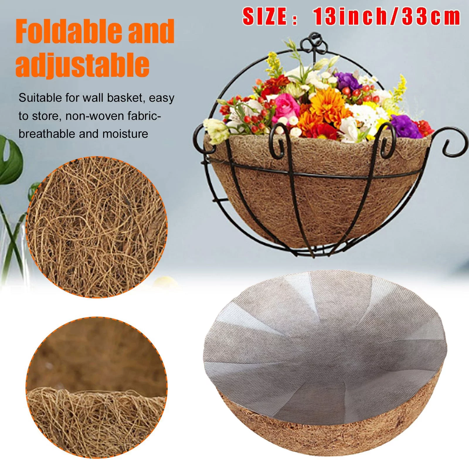 Creation Pots Flower Pots Outdoor Cokernut Planter Natural Cocoa And Cokernut Fiber Home Indoor Hanging Basket