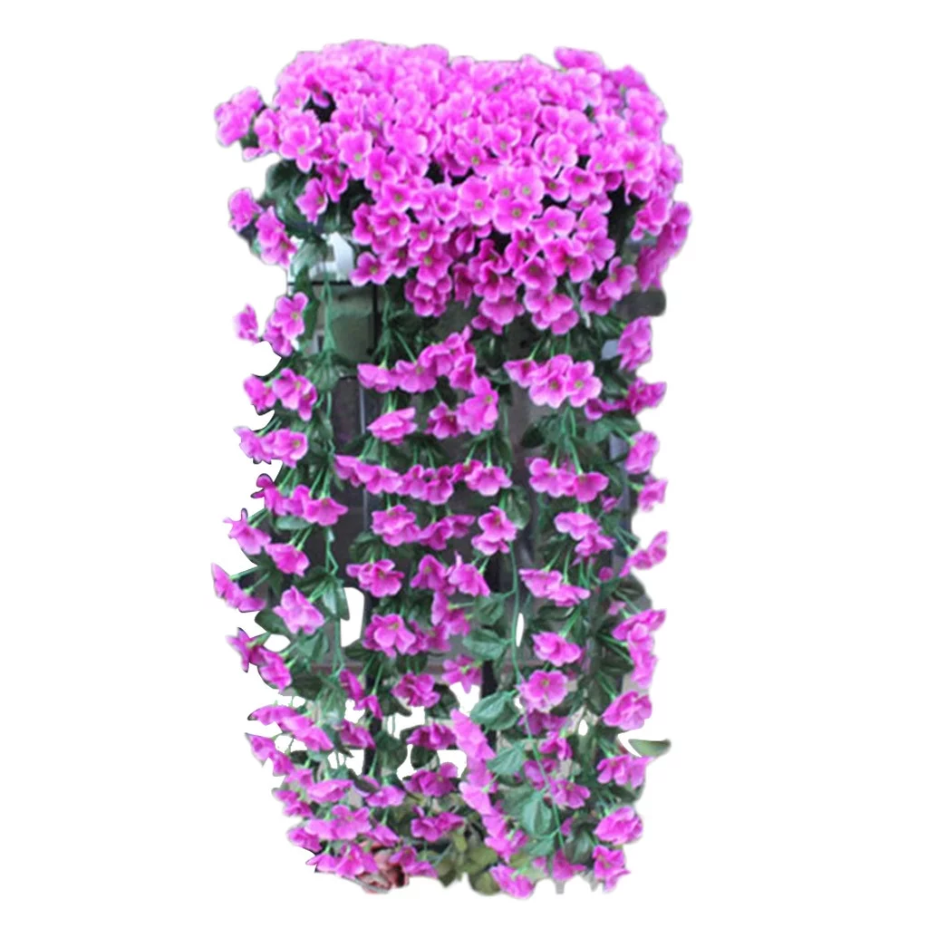 Hanging Flowers Artificial Violet Flower Wall Wisteria Basket Hanging Garland
