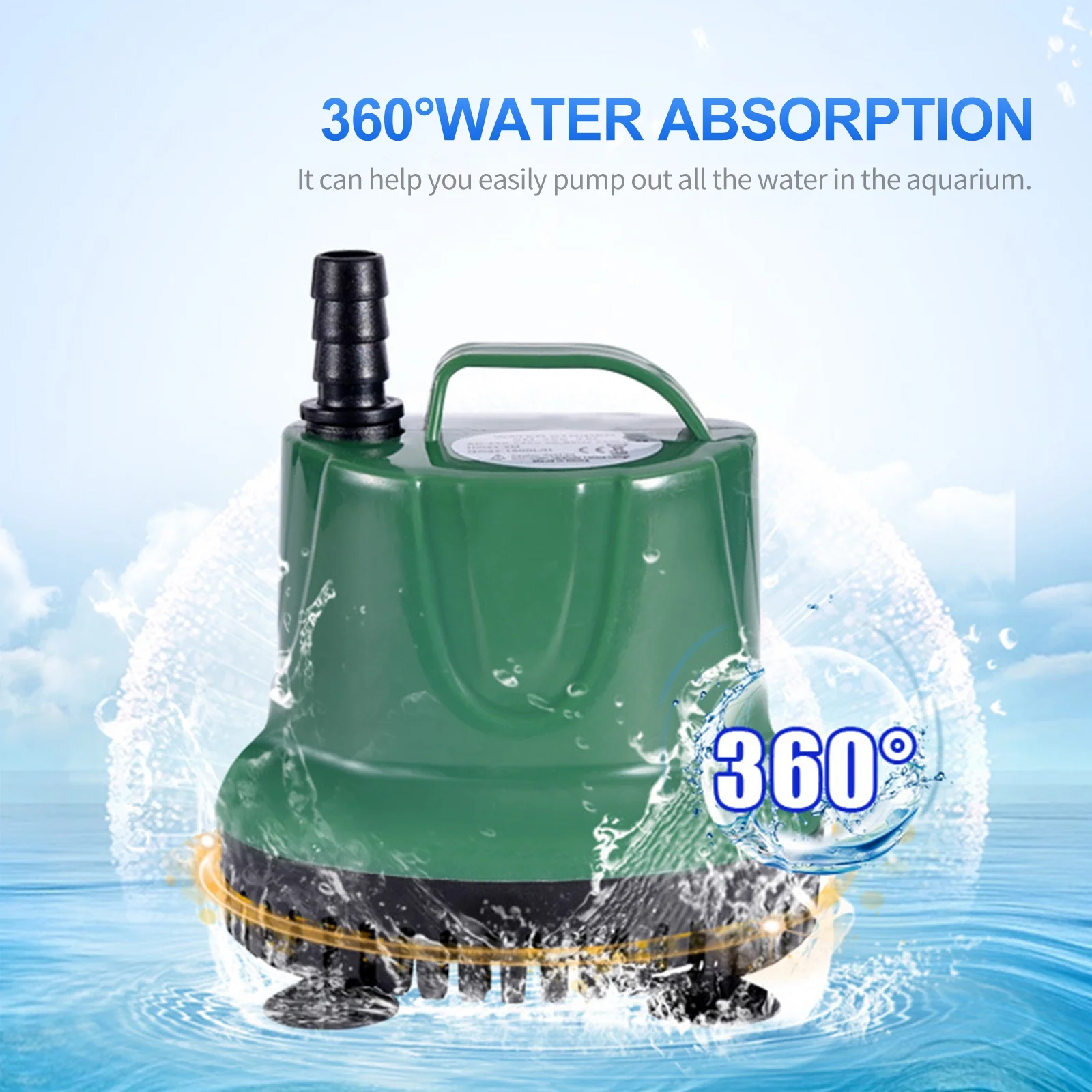 5W 350LH Submersible Water Pump Fountain Pump with Power Cord Ultra Quiet Waterproof Water Pump for Aquarium Fish Tank Pond Water Gardens Hydroponic Systems with Nozzles