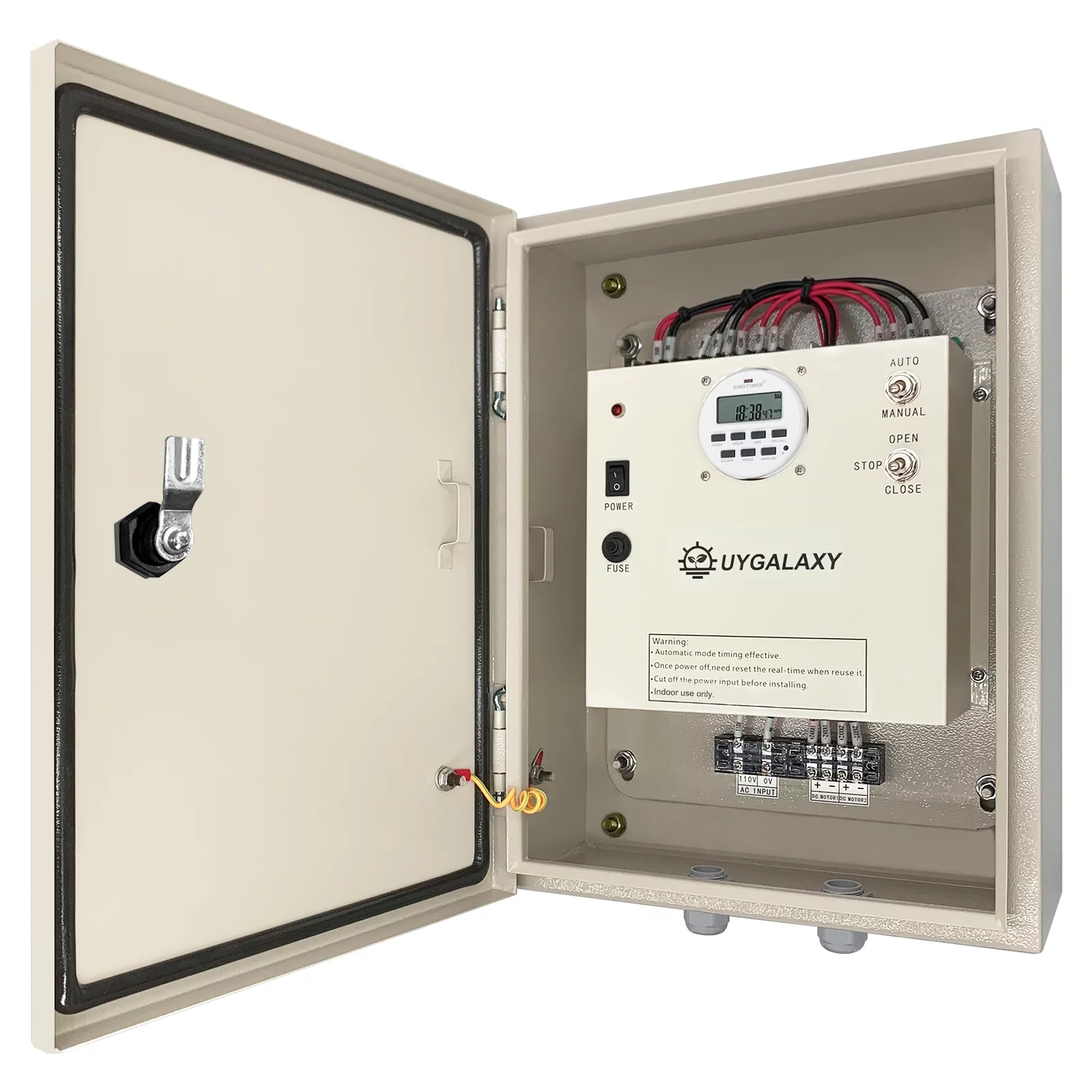 UYGALAXY Greenhouse Roll Up Motor Timer Controller Automatic for Ventilation with AC110V to DC24V Transformer Timing Control Open Close Film Side Roof Curtain