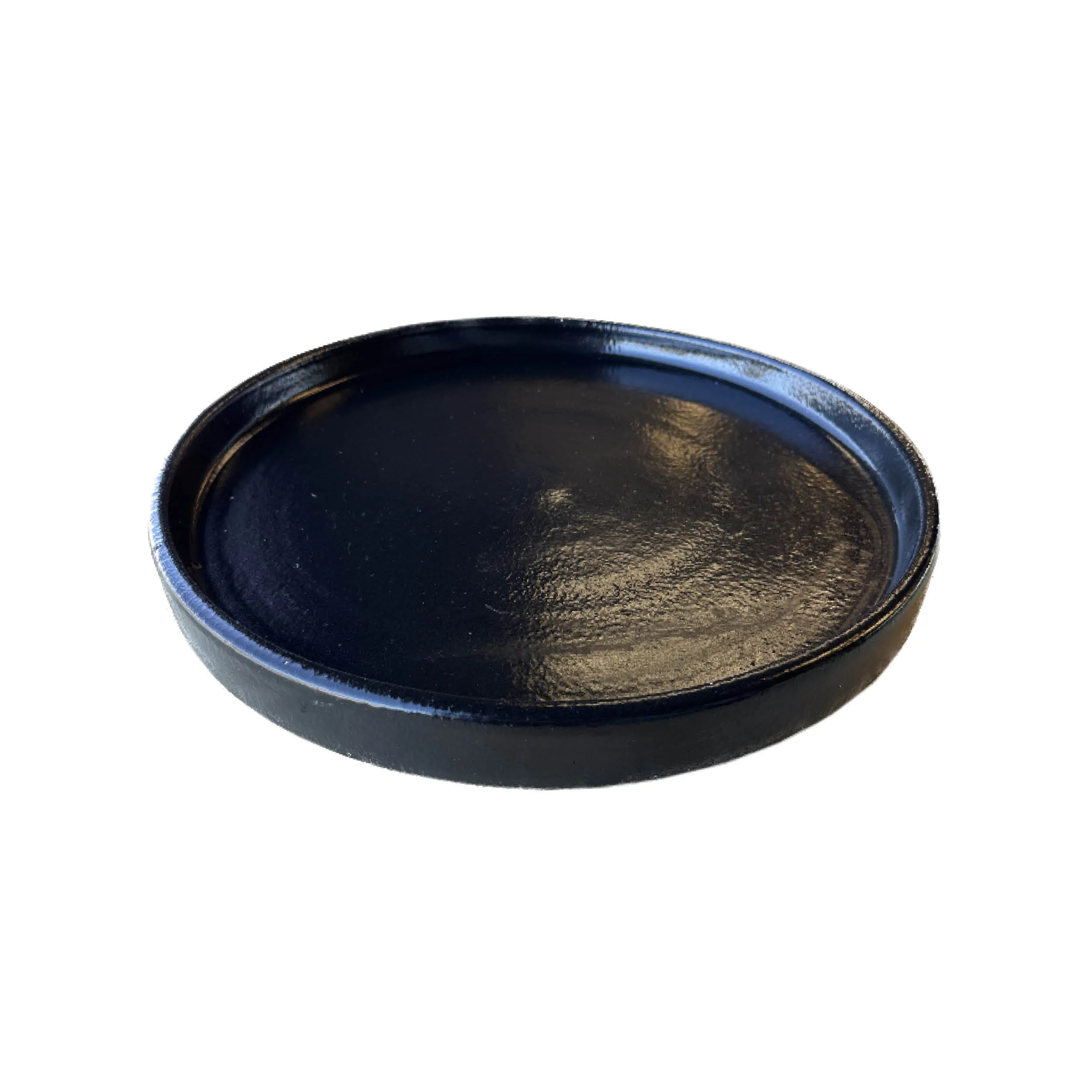 Round Ceramic Saucer | High-Fired, Black, Durable & Elegant | Planter Runoff Collector |8