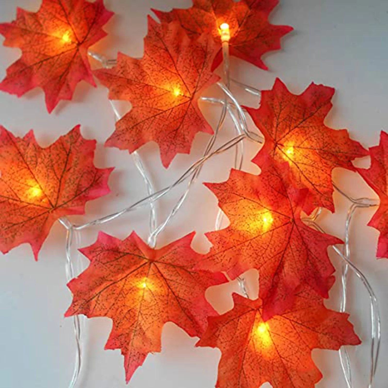 Dengmore 400M 40LED Lighted Fall Autumn Maple Leaves Garland Party Bedroom Decoration for Home