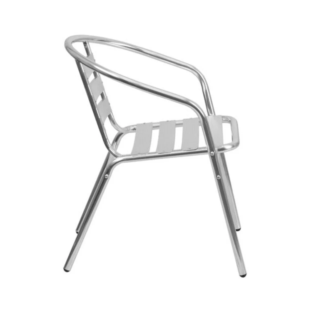 Aluminum Slat Back Dining Chair Silver - 22x15