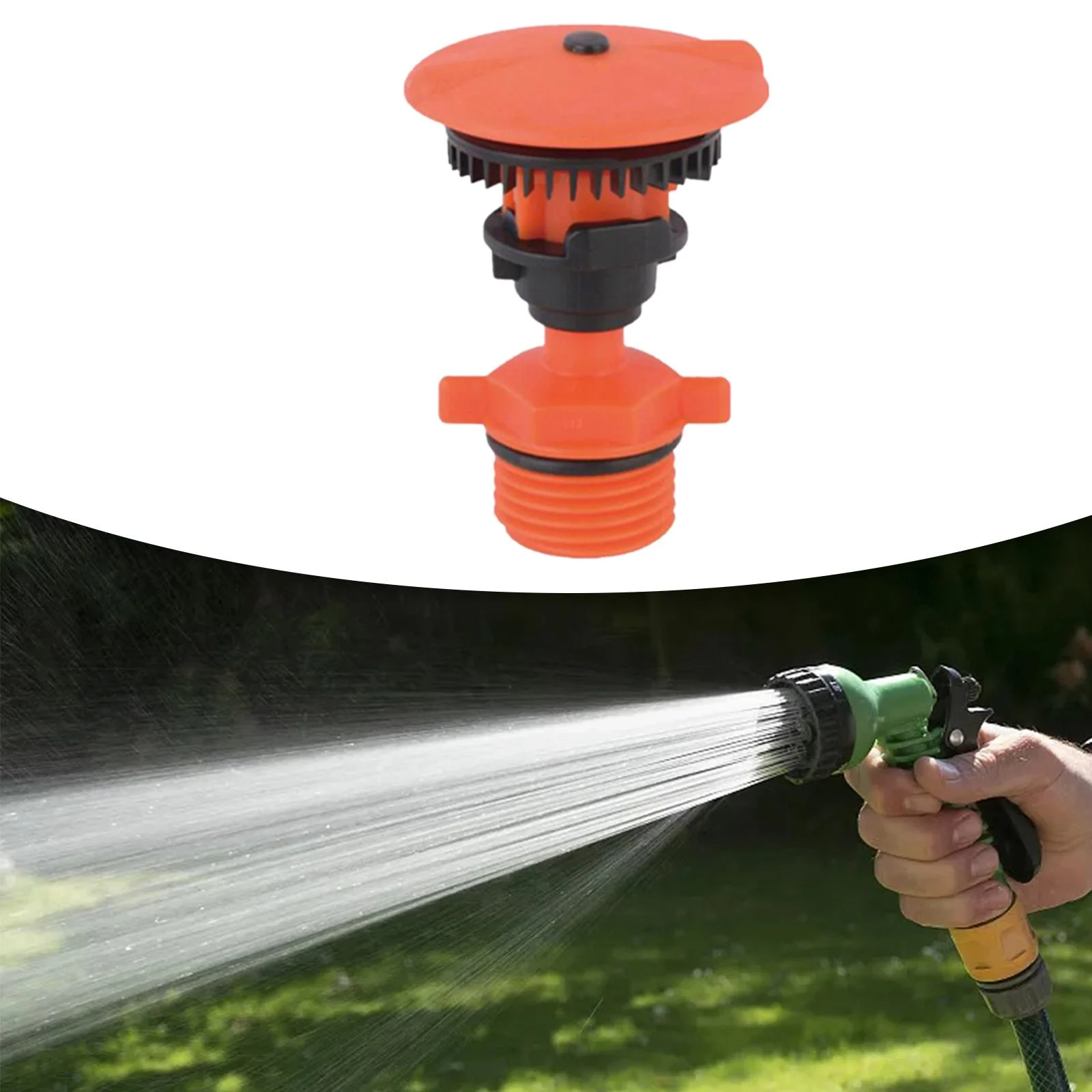 Garden Watering Sprinkler 360 degree Rotating, Easy Installation, Oscillating Rotary Sprinkler Irrigation Sprinkler Nozzle for Yard Orange
