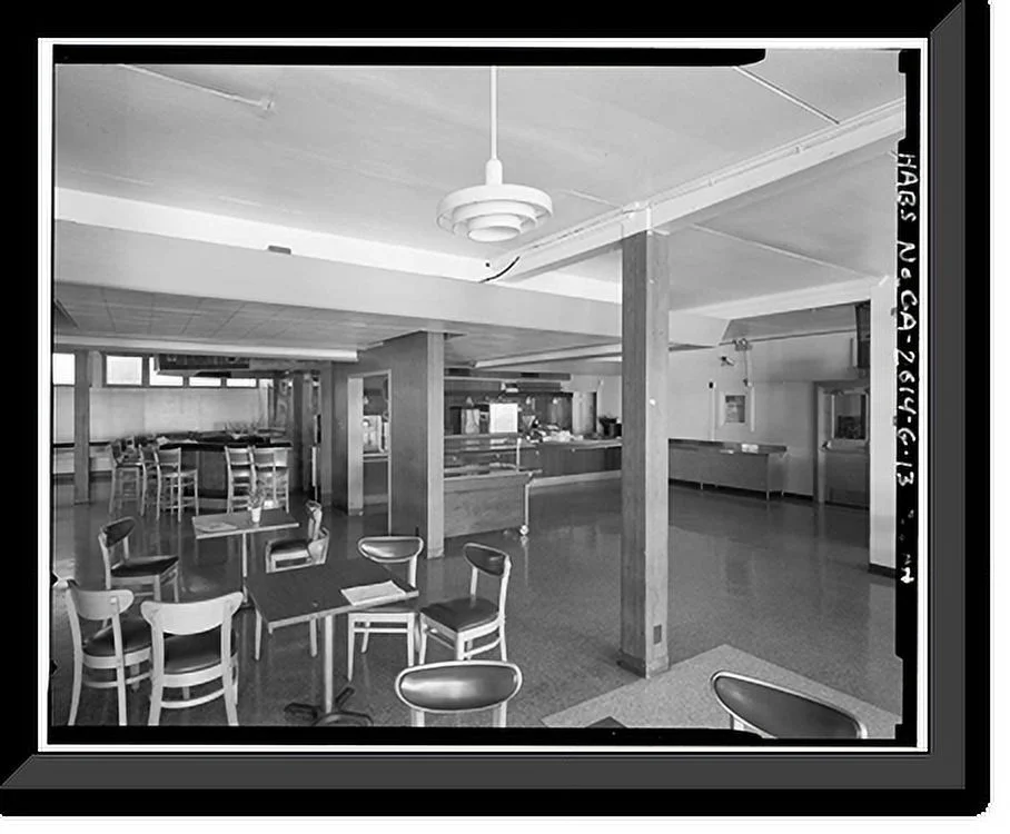 Historic Framed Print, Oakland Naval Supply Center, Gymnasium-Cafeteria-Theater, East K Street between Eleventh & Twelfth Streets, Oakland, Alameda County, CA - 13, 17-7/8