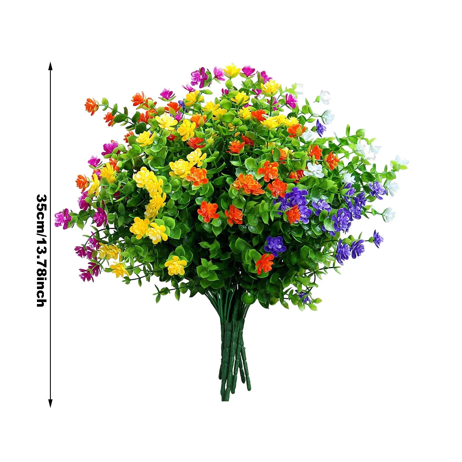 Artificial Flowers and 10Pcs 6 Types Artificial Flowers Outdoor Shrubs For Hanging Planter Home Wedding Porch Window Decor