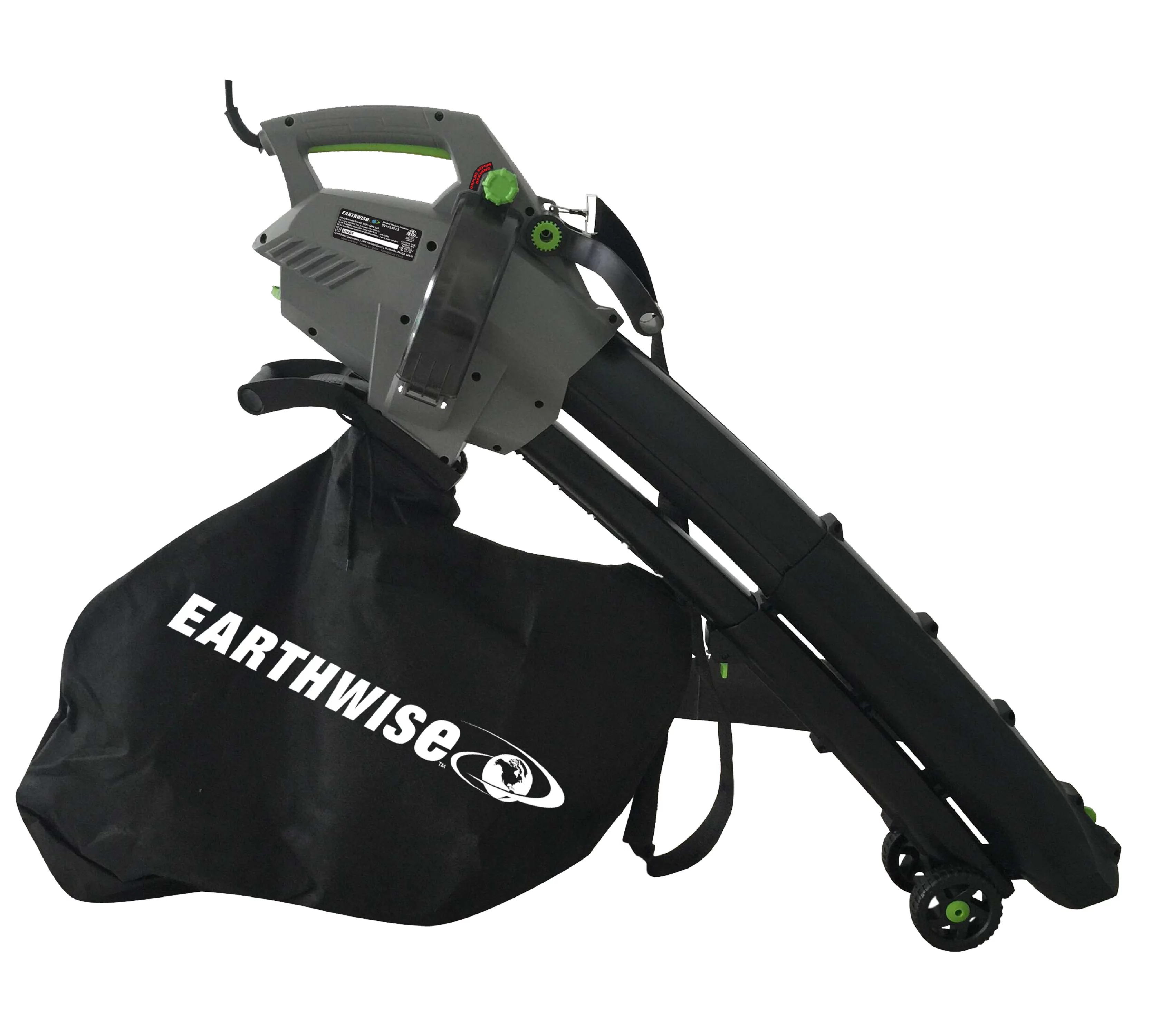 Earthwise 3 in 1 BVM20312 - 12 Amp Corded Blower, Vacuum, Mulcher with Collection bag