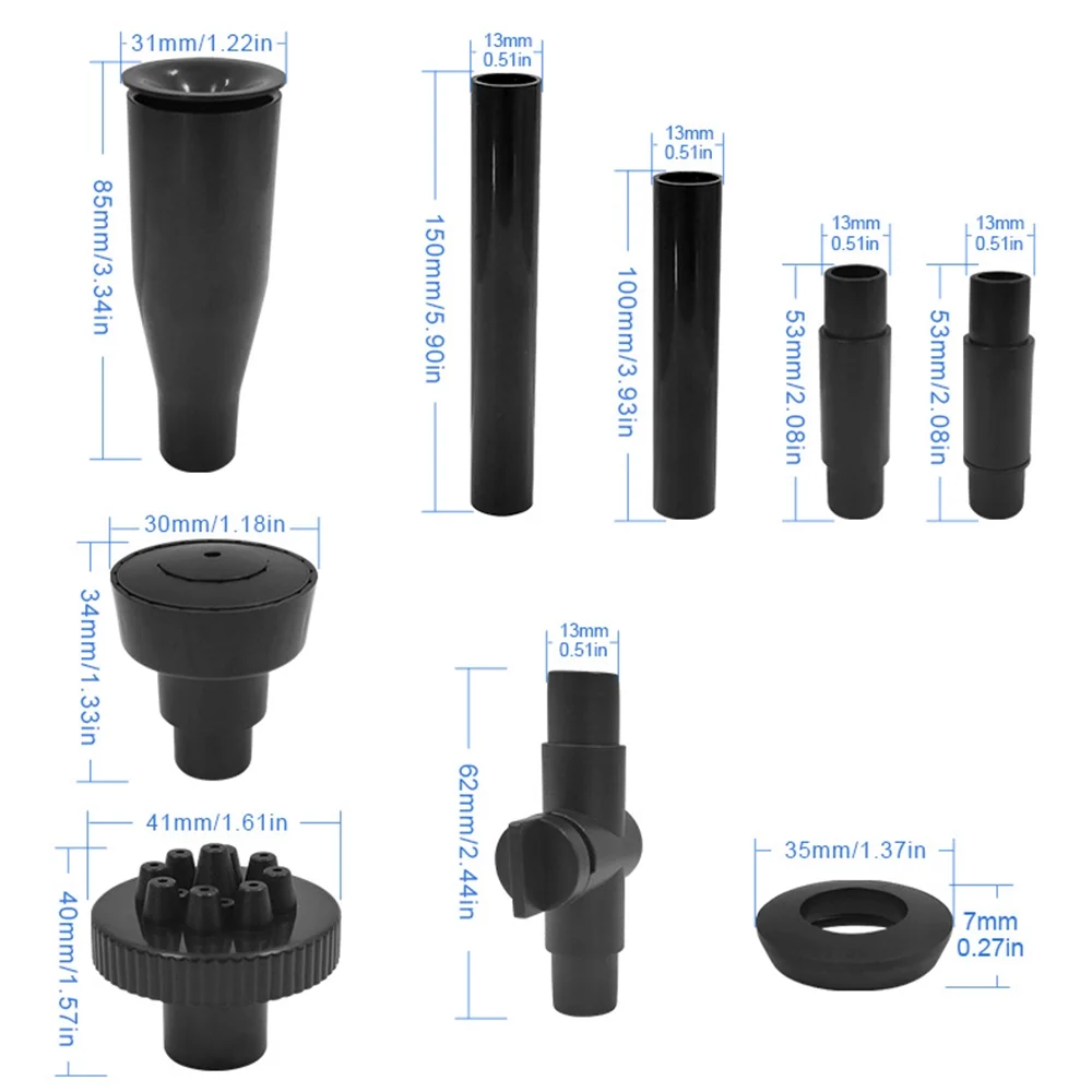 Pump,Pump With Lift And Suction With Max 4.9ft Max 4.9ft Lift Fish Pond Nozzle 1000l/h Pump And Suction Cup With Nozzle 1000l/h Pond Portable Pump Fish Pump Fish