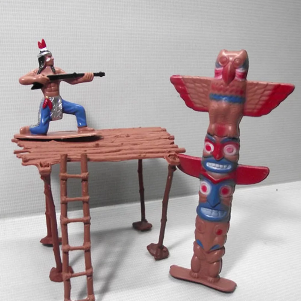 Homemaxs Indian Figures Figure Native Toys American Figurines Indians Playset Model Plastic Kids Action Figurine  West