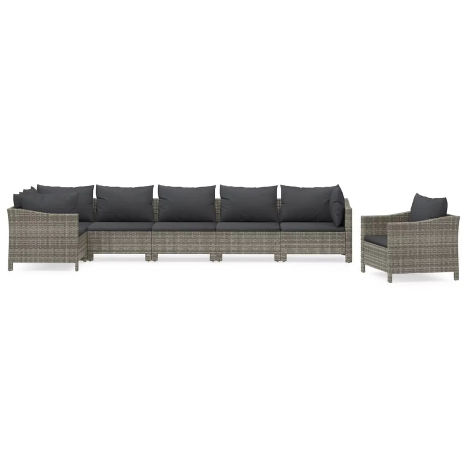 Andoer parcel,Sofa Set Rattan 3187284 Patio Furniture Rattan 7 Piece Set With Cushions Poly Rattan Patio Set Poolside Lawn Patio Conversation Set Balcony Sofa Poly Of 7 Patio Shcushan