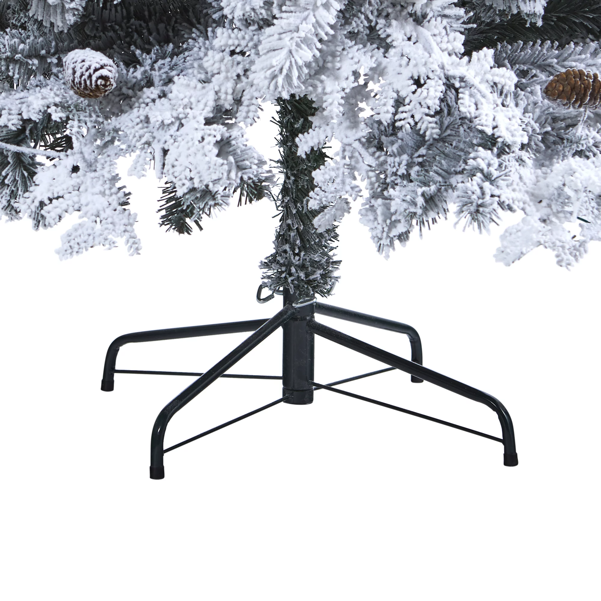 Nearly Natural 8' Flocked Spruce Artificial Christmas Tree Prelit with LED Lights, White