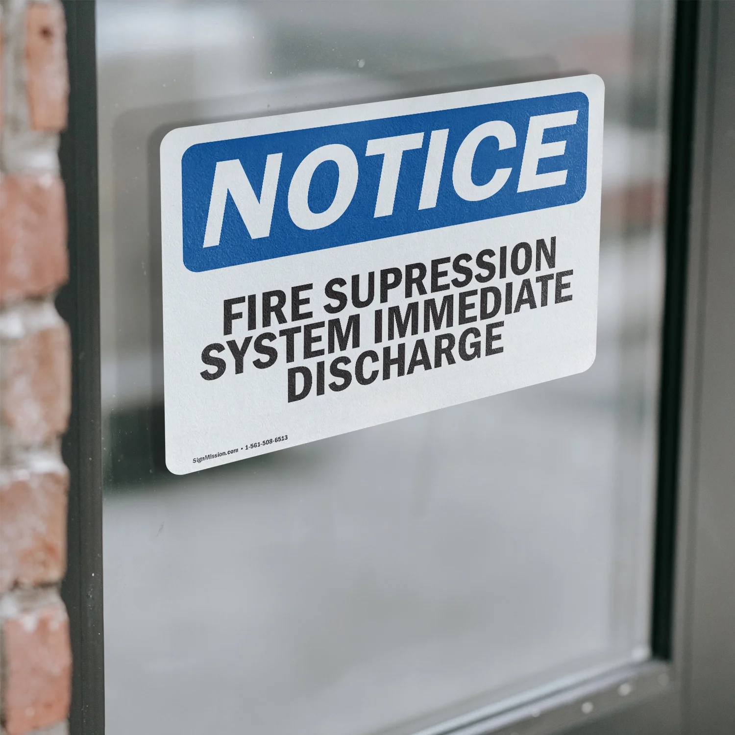 (2 Pack) Fire Suppression System Immediate Discharge OSHA Notice Sign