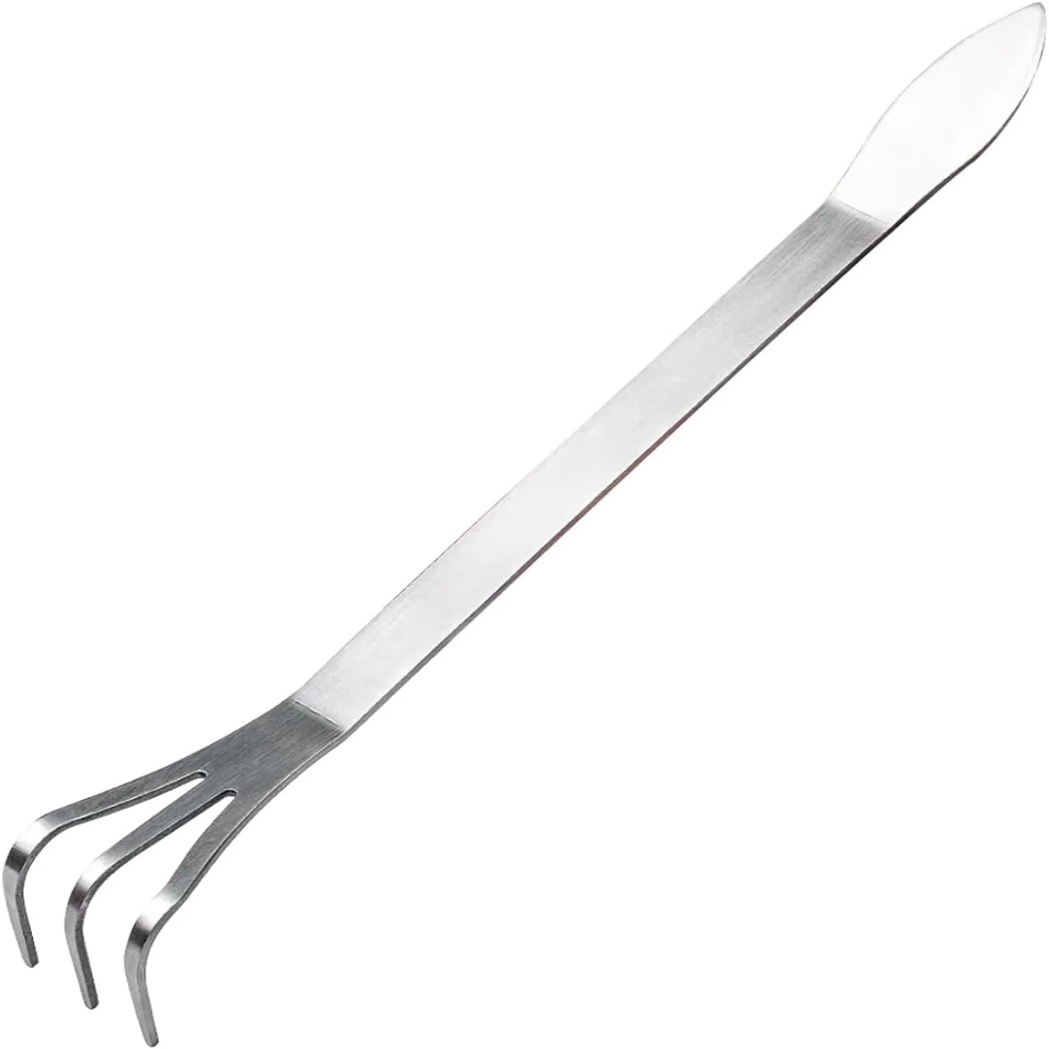 Enhance your gardening experience with the versatile  ergonomic  and compact 9-inch mini rake with scrape tip. Perfect for small gardens and tight spaces  this 2-in-1 tool is ideal for lo