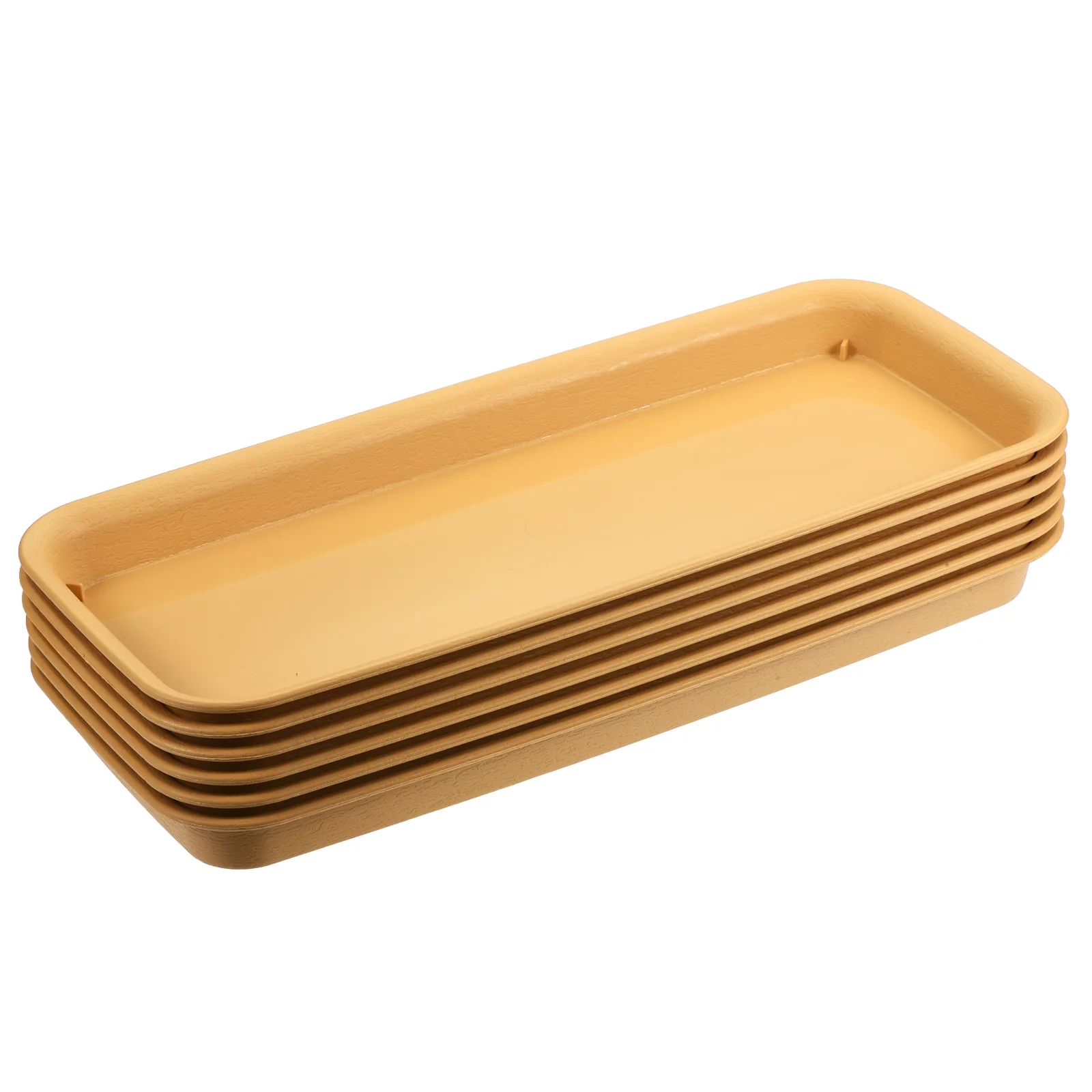 Uxcell Plastic Rectangular Plant Pot Saucers for Gardening 6pcs Terracotta 15.75x6.69”