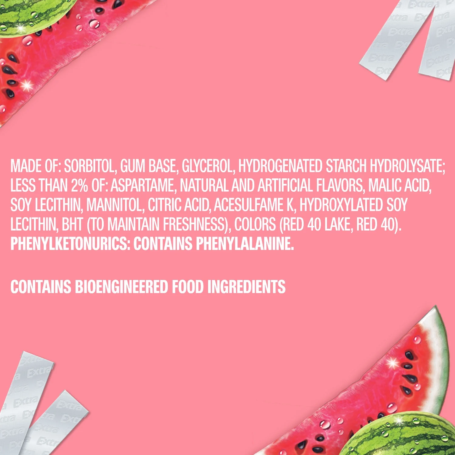 Extra Sweet Watermelon Sugar Free Bulk Chewing Gum, 15 Pc, 10 Ct