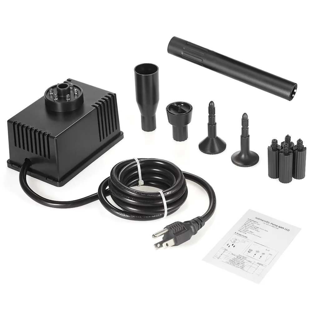 Fountain Pump, Pond Bath 10w Submersible Water Fish Pond Water Pump Led Fish Pump With Led With Led Fish Pond Bath 600l/h Siuke Mewmewcat Adben