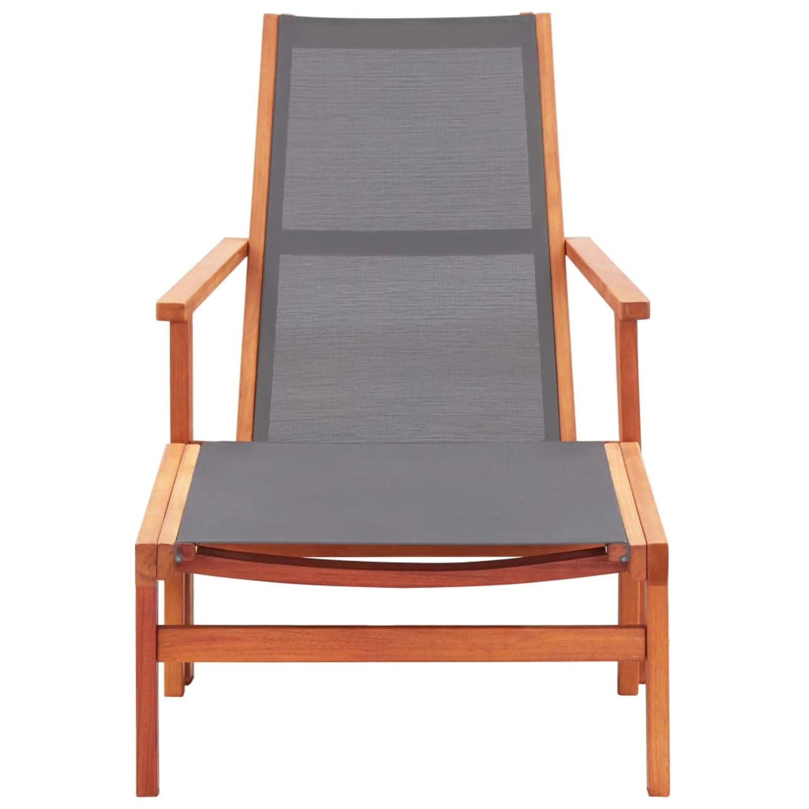 Suzicca Patio Chair with Footrest Solid Eucalyptus Wood&Textilene