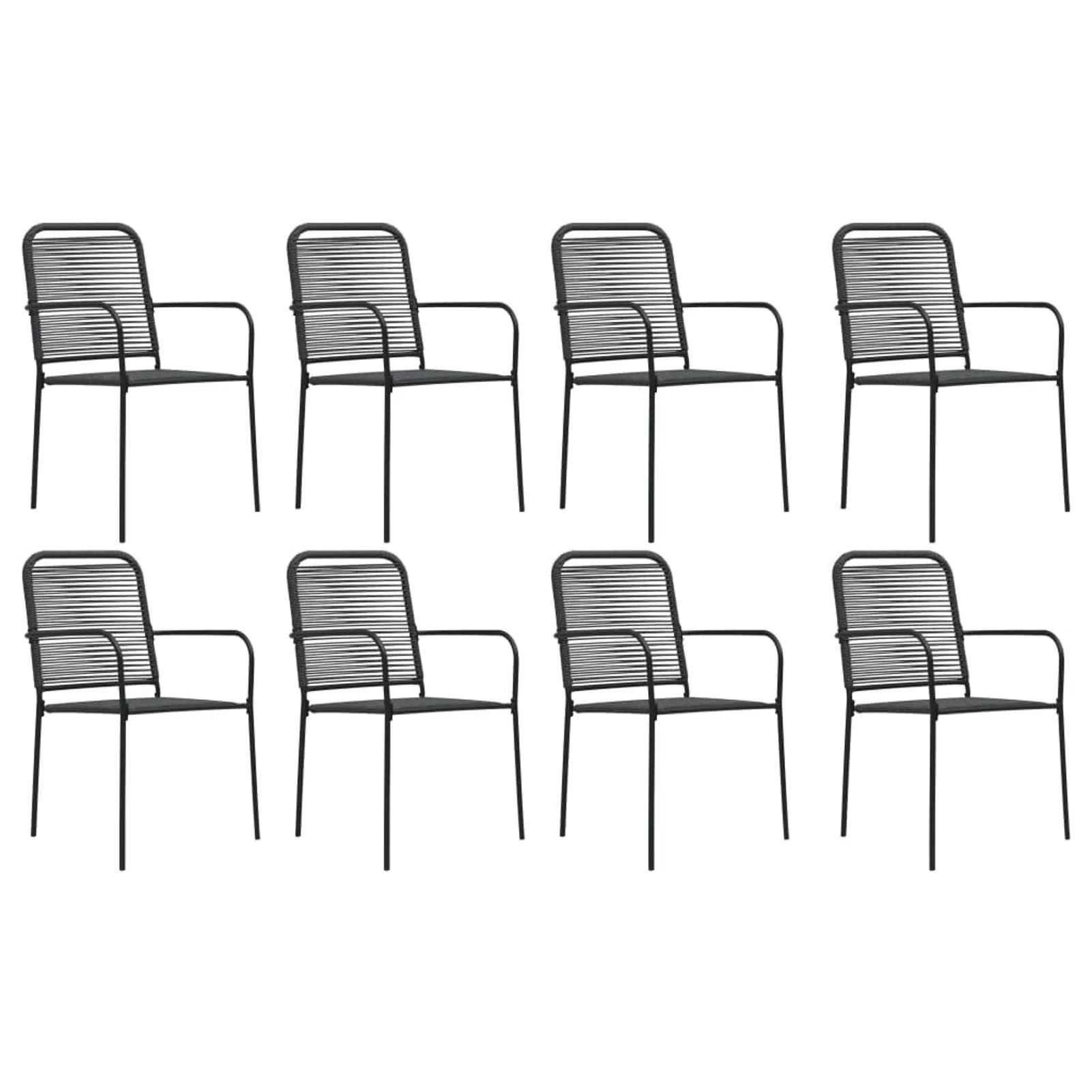 Dcenta 9 Piece Patio Dining Set Black Glass and Steel