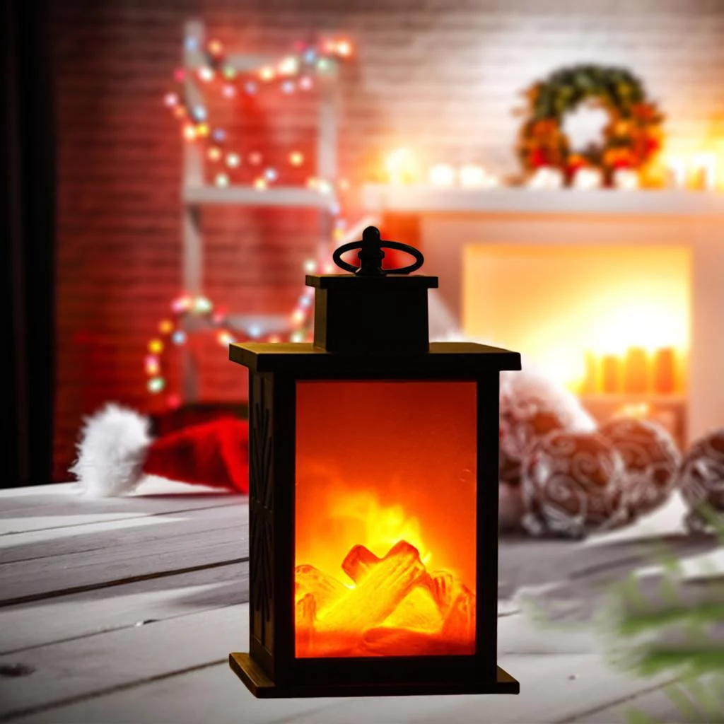 Fireplace Lantern - Portable Light Lantern - for Indoors Outdoors home and garden decoration M Square