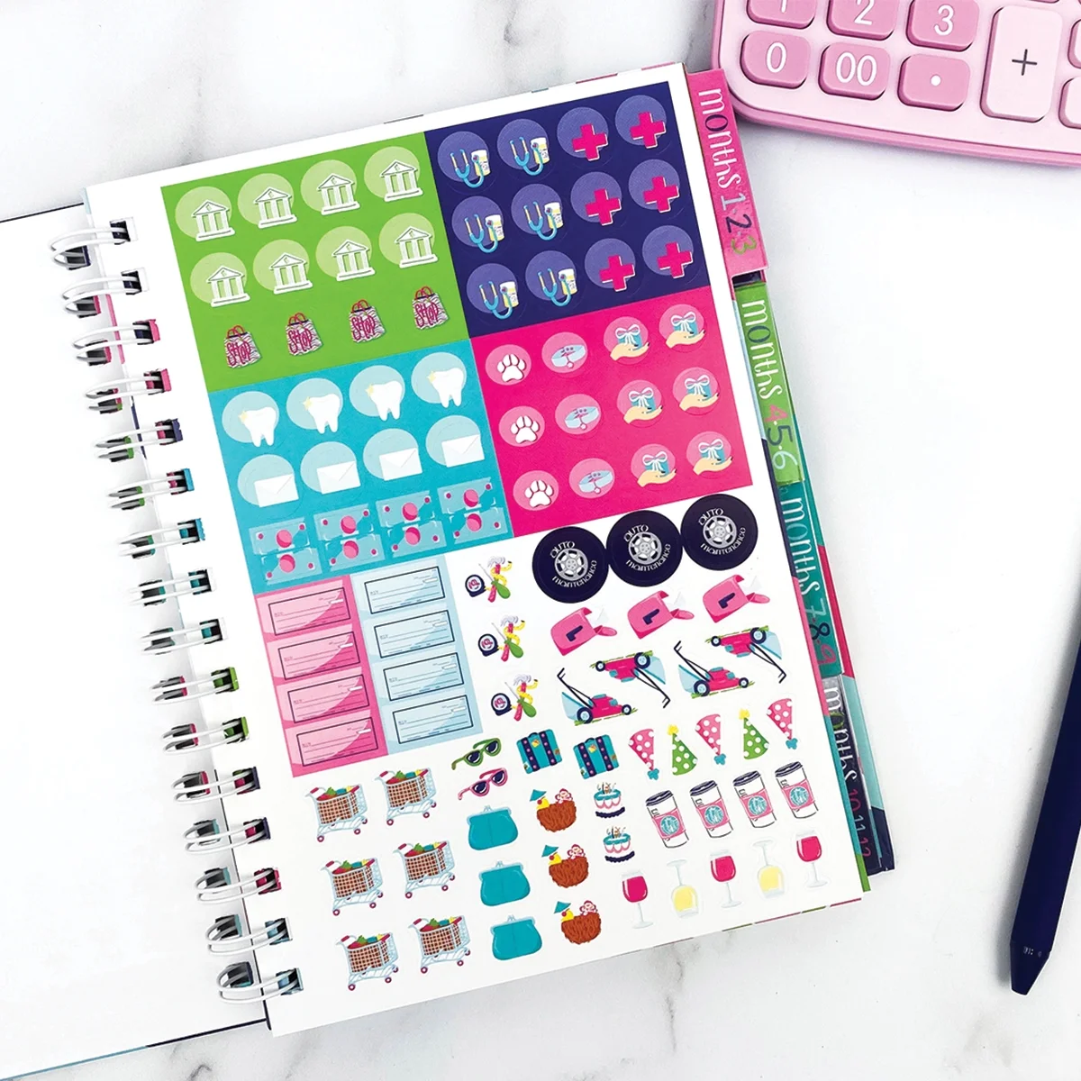 12-Month Budget Planner Bill Tracker Organizer with Calendar and Pockets