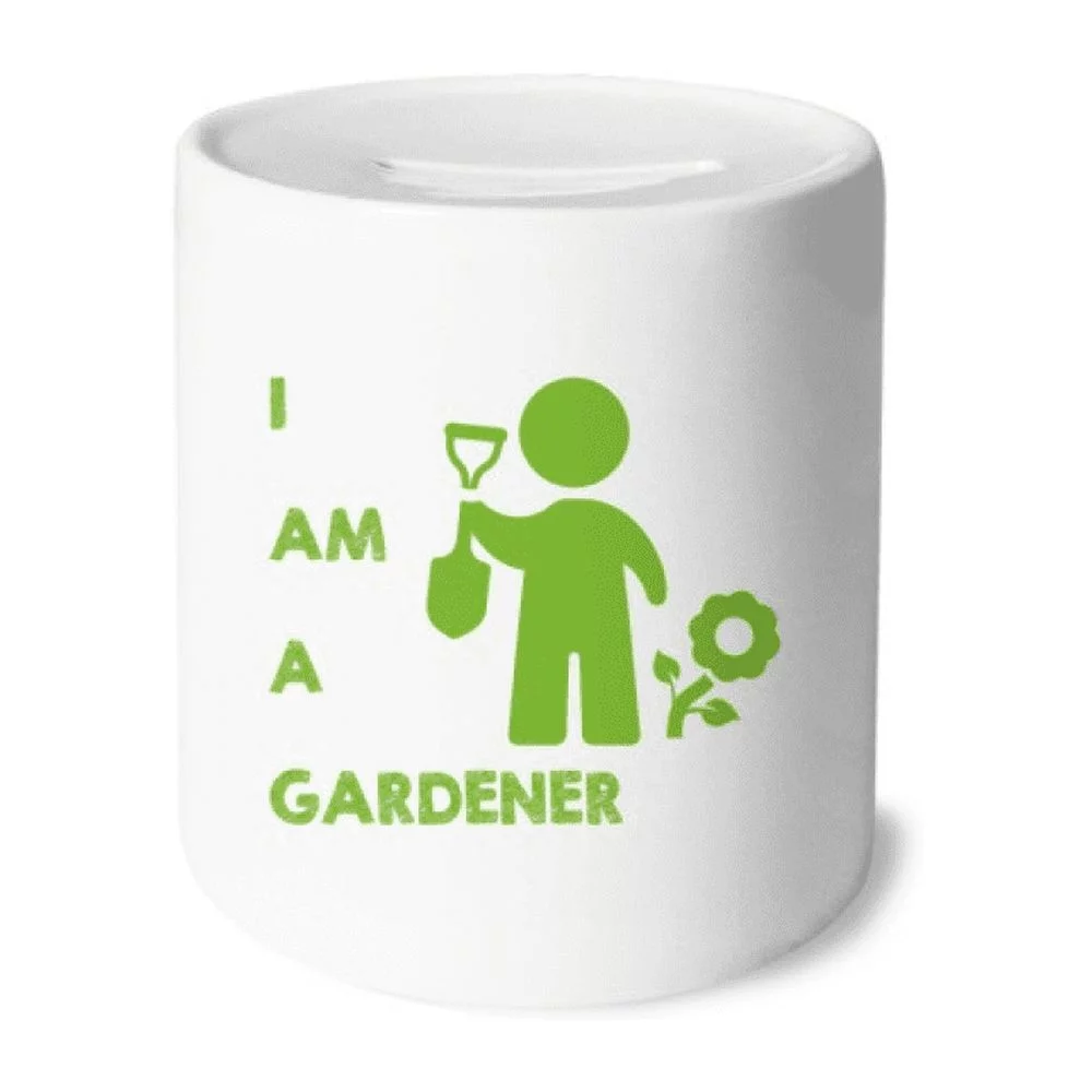 Gardener Position Flower Grass Spade Money Box Cerac Coin Case Piggy Bank