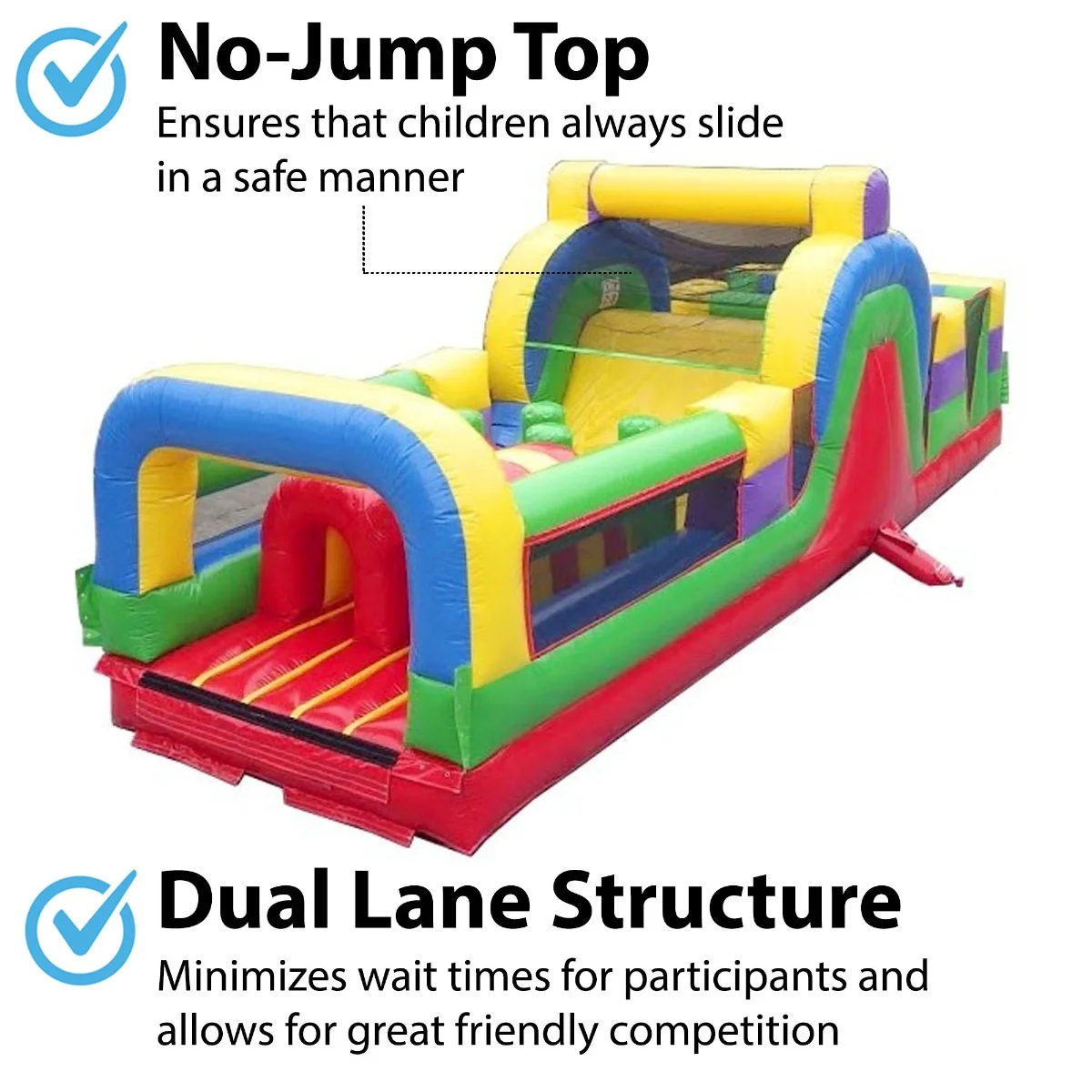 TentandTable 60' Commercial Inflatable Obstacle Course, Retro 2 Piece