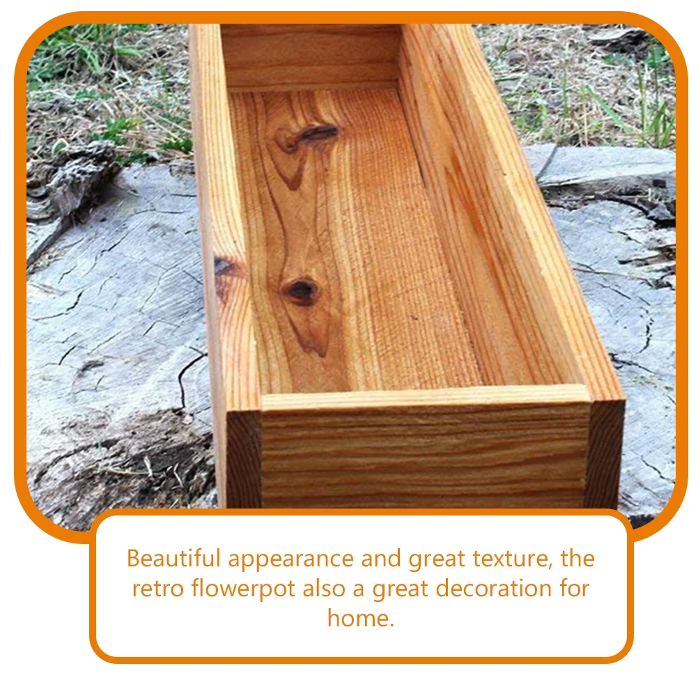 Gongxipen Wooden Flower Planter Rustic Wood Flower Pot Gardening Succulent Pot Wood Planter Box