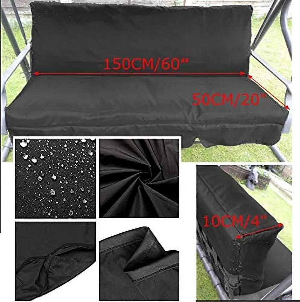 Namzi Patio Swing Cushion Cover 3 Seat Waterproof Swing Seat Cover Replacement All Weather Swing Chair Protection 60 x 20 x 4in (No Cushion and Swing)